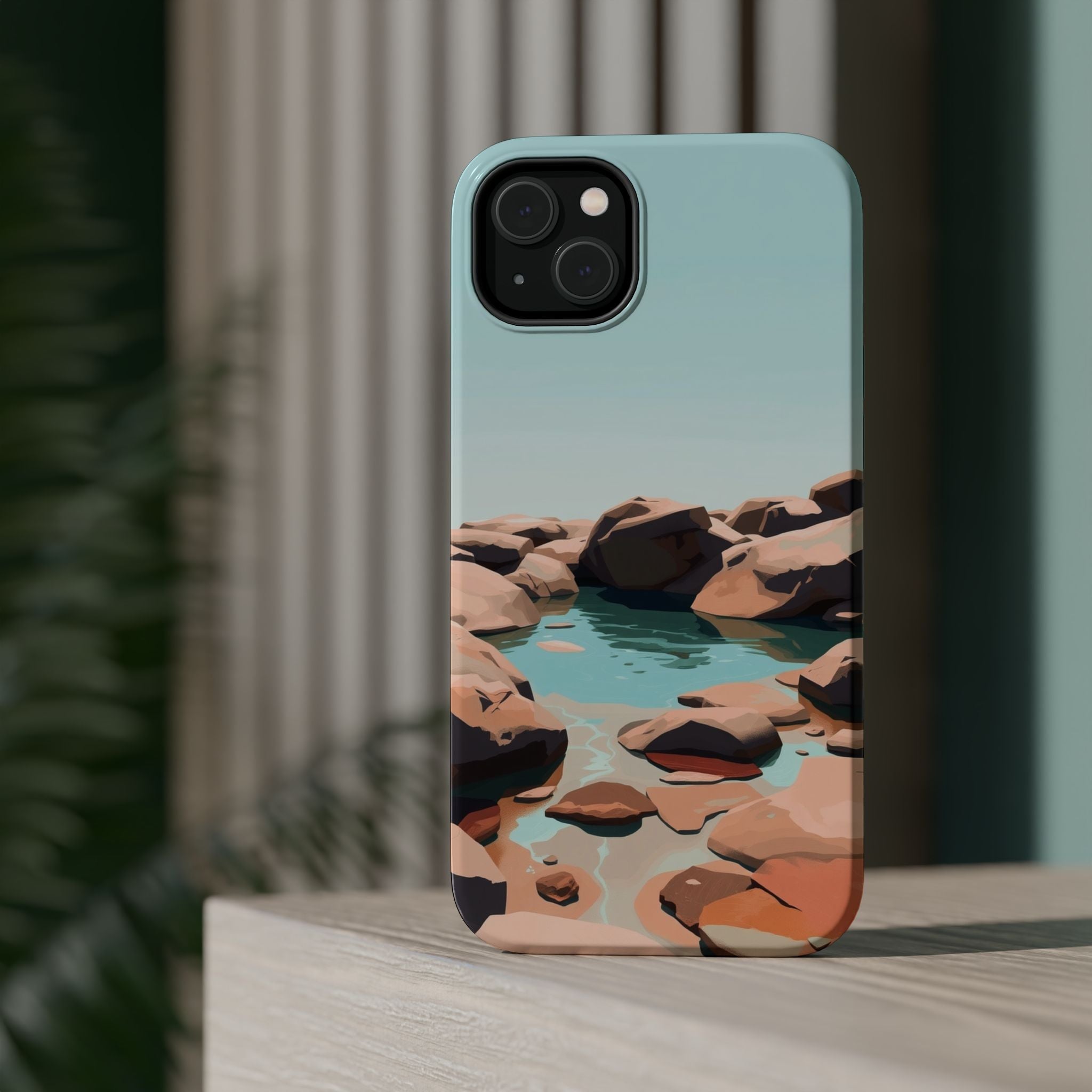 iPhone Tidal Pool Oil Painting Impressionist Slim iPhone Everyday · iPhone Case