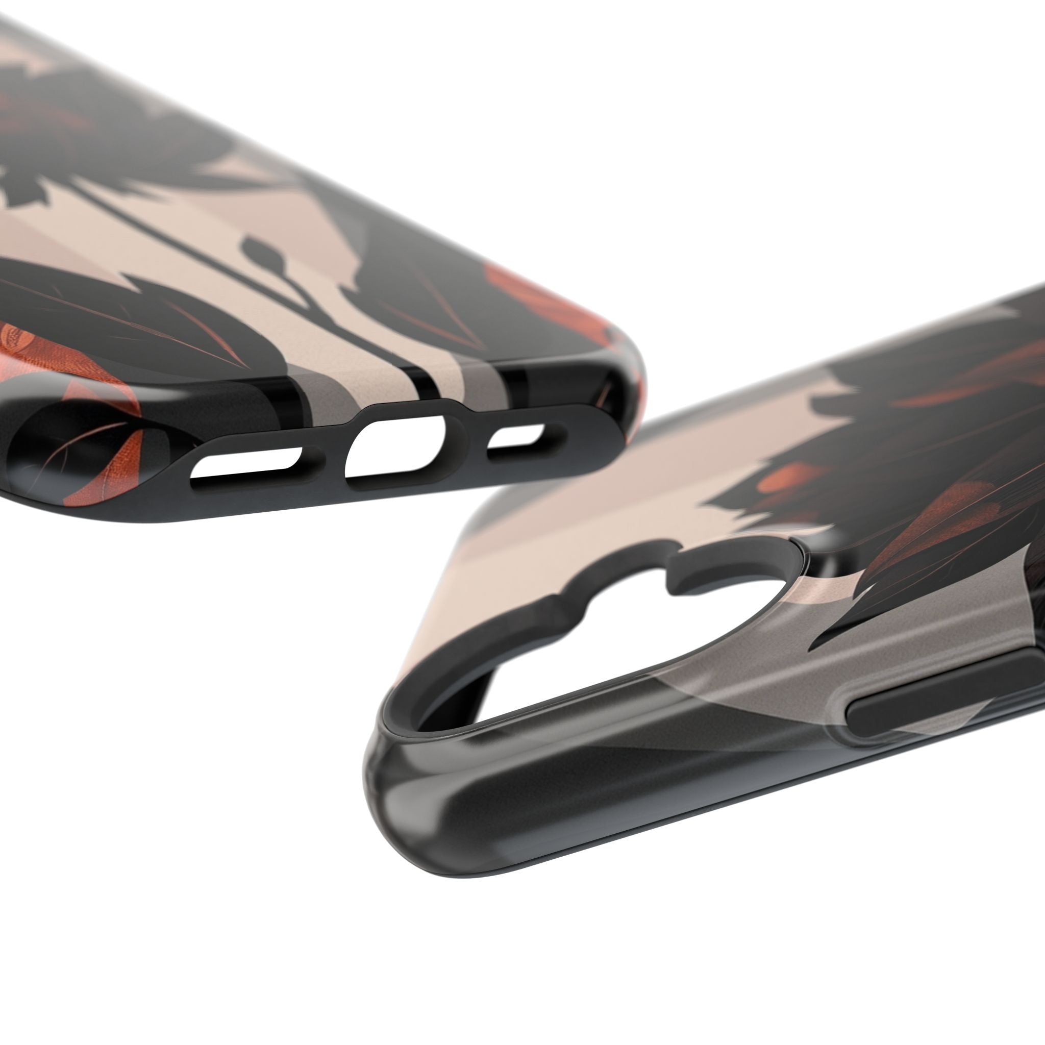 iPhone Charcoal And Copper Floral Silhouette Slim iPhone Everyday · iPhone Case