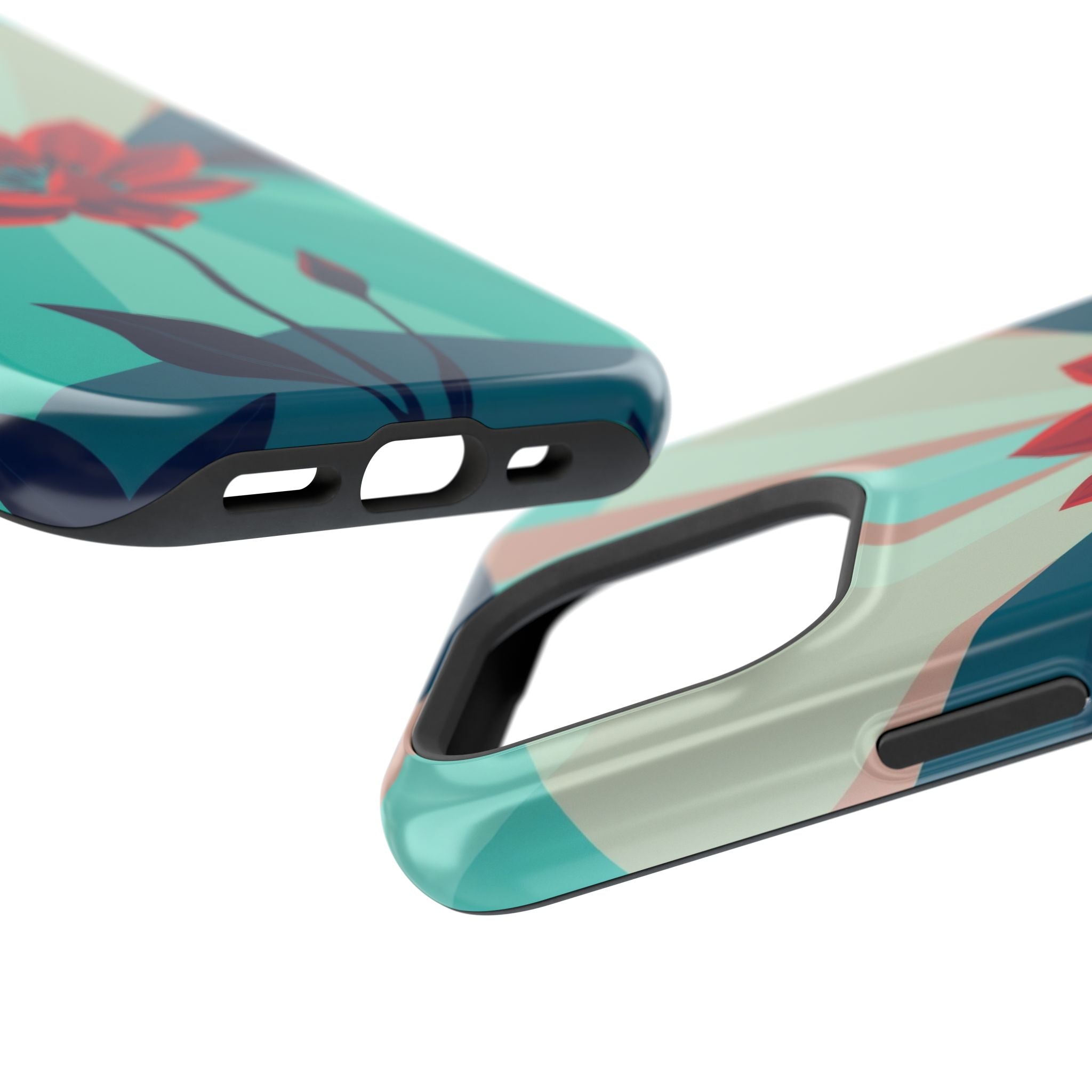 iPhone Teal And Coral Night Bloomer Slim Everyday Designer Case · iPhone Case