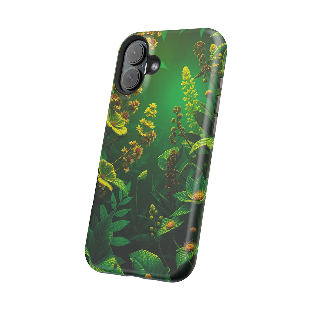 iPhone Emerald Green And Gold Vintage Botanicals Print Slim Snap Case · iPhone C