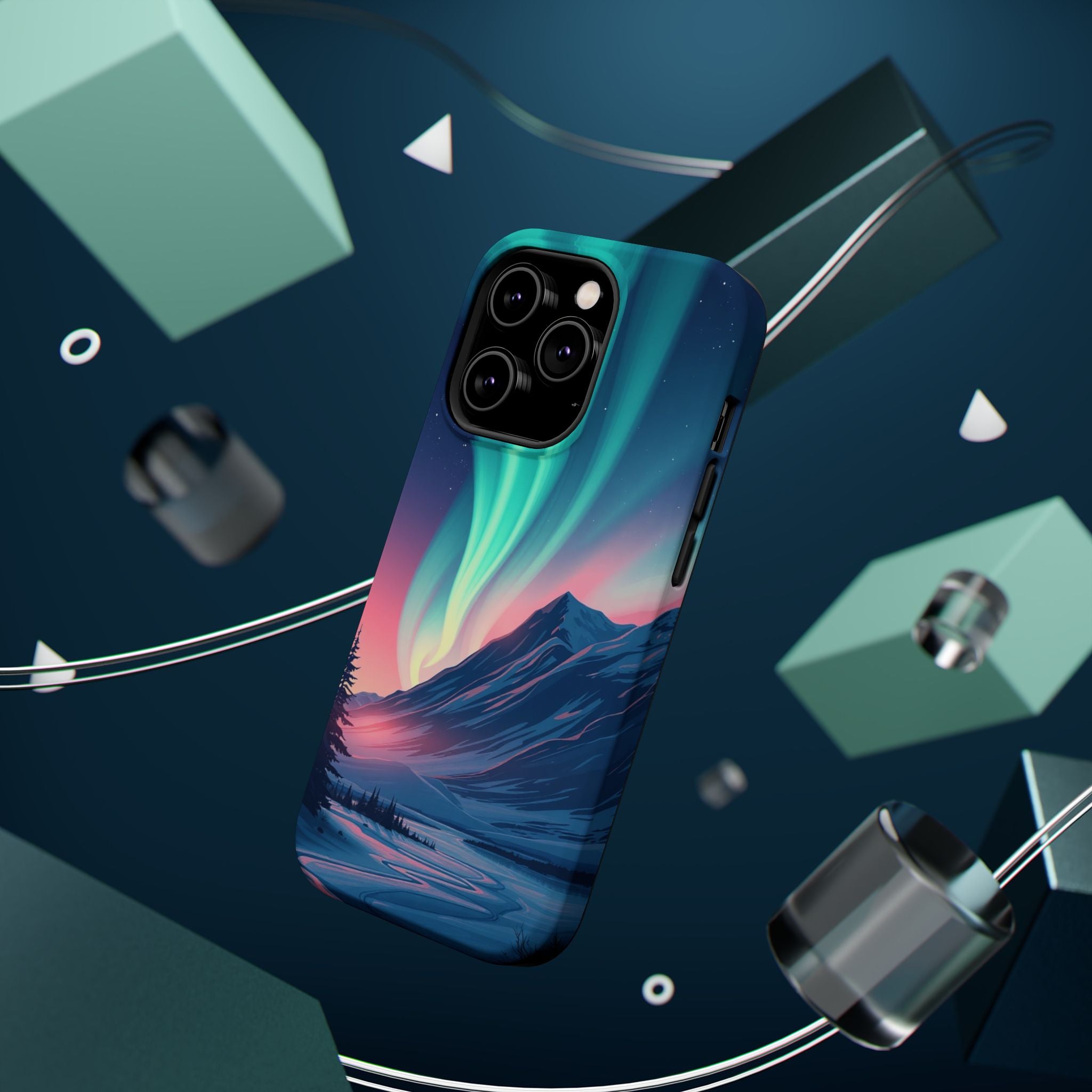 iPhone Mint And Blush Northern Lights Slim Everyday iPhone 18 Designer · iPhone