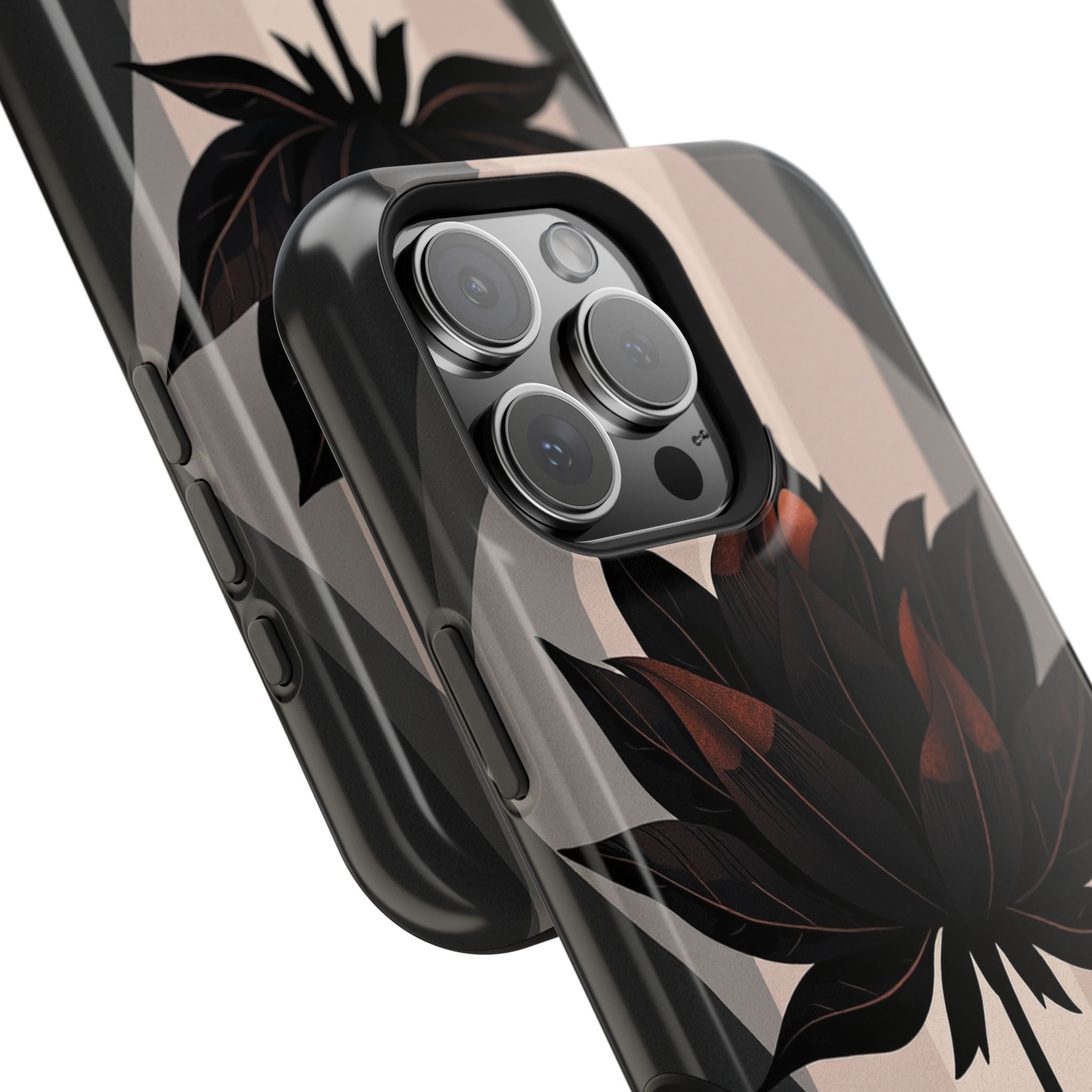 iPhone Charcoal And Copper Floral Silhouette Slim iPhone Everyday · iPhone Case