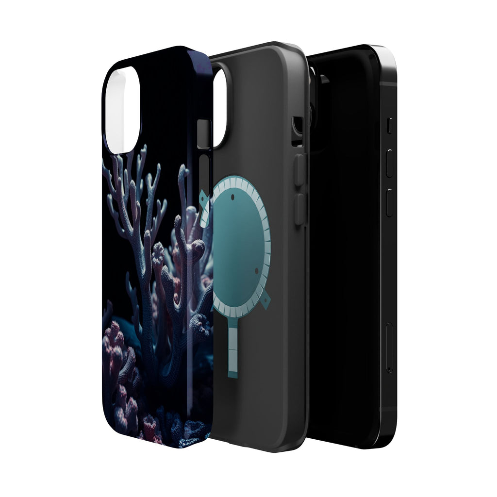 iPhone Midnight Blue And Silver Coral Reef Life Soft iPhone Finish · iPhone Case