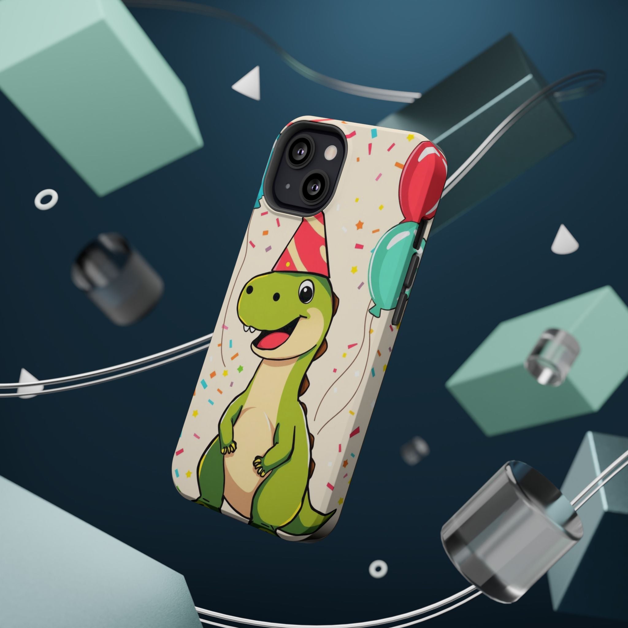 iPhone Dino with Party Hat Kids Fun Phone Case Gift Slim Snap Case · iPhone Case