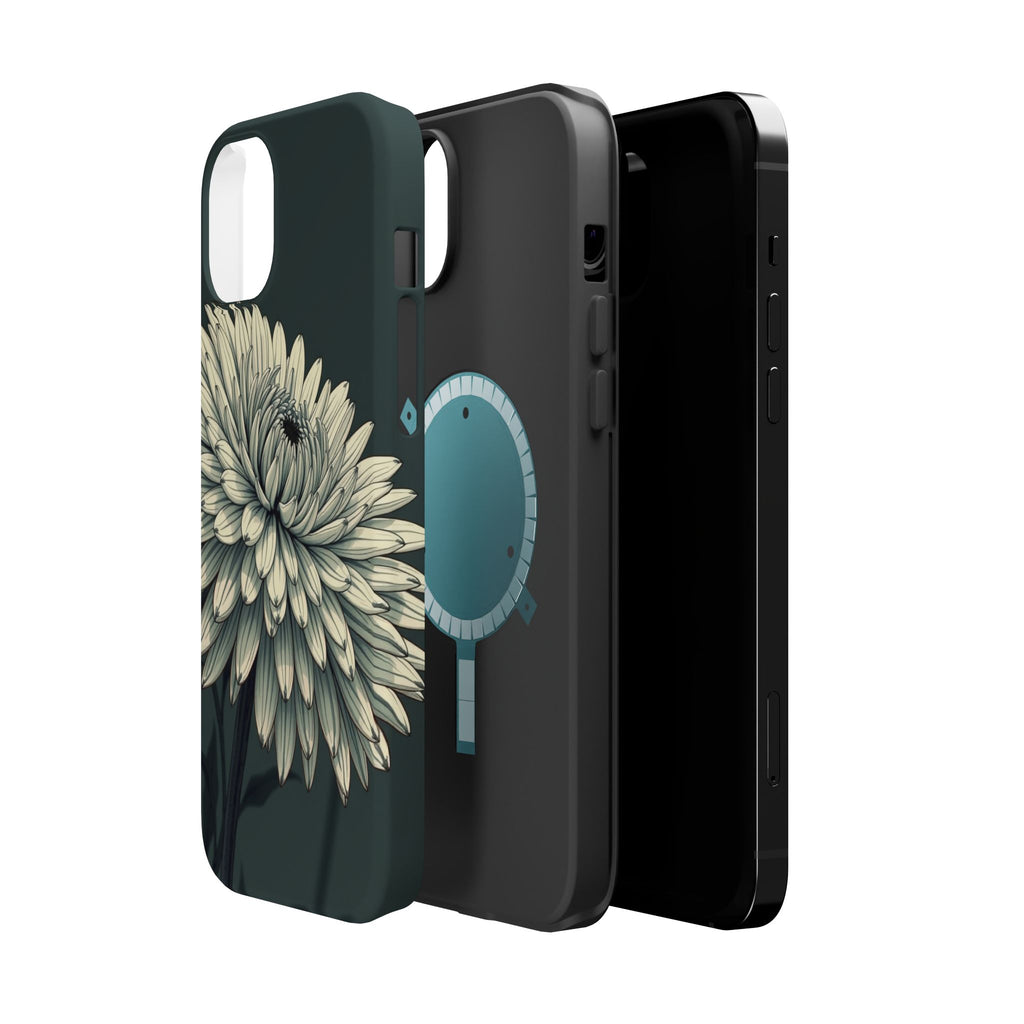 iPhone Chrysanthemum Classic Dark Gothic Ink Carry Case Slim Snap Case · iPhone
