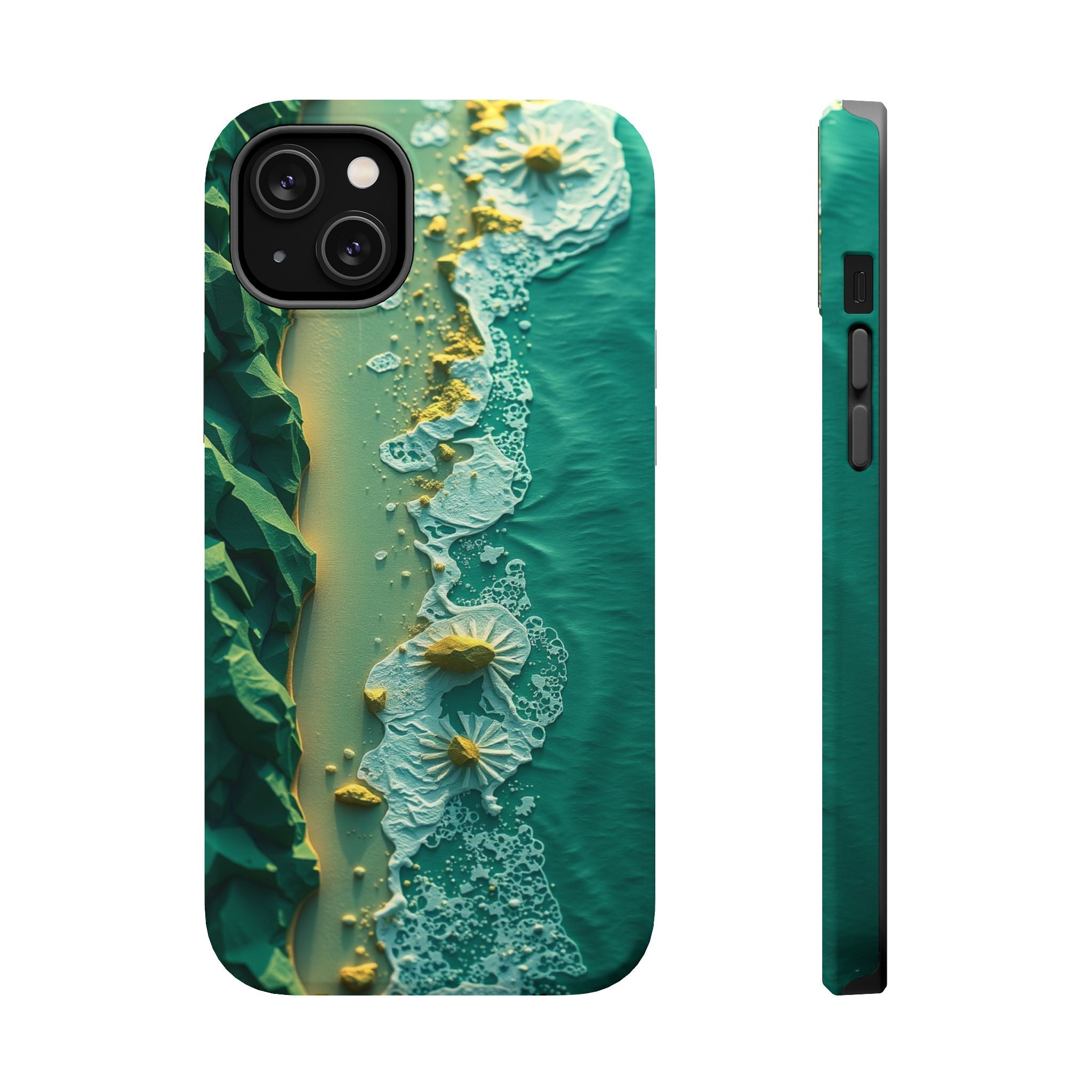 iPhone Emerald Green And Gold Shoreline Aerial Soft iPhone Finish · iPhone Case