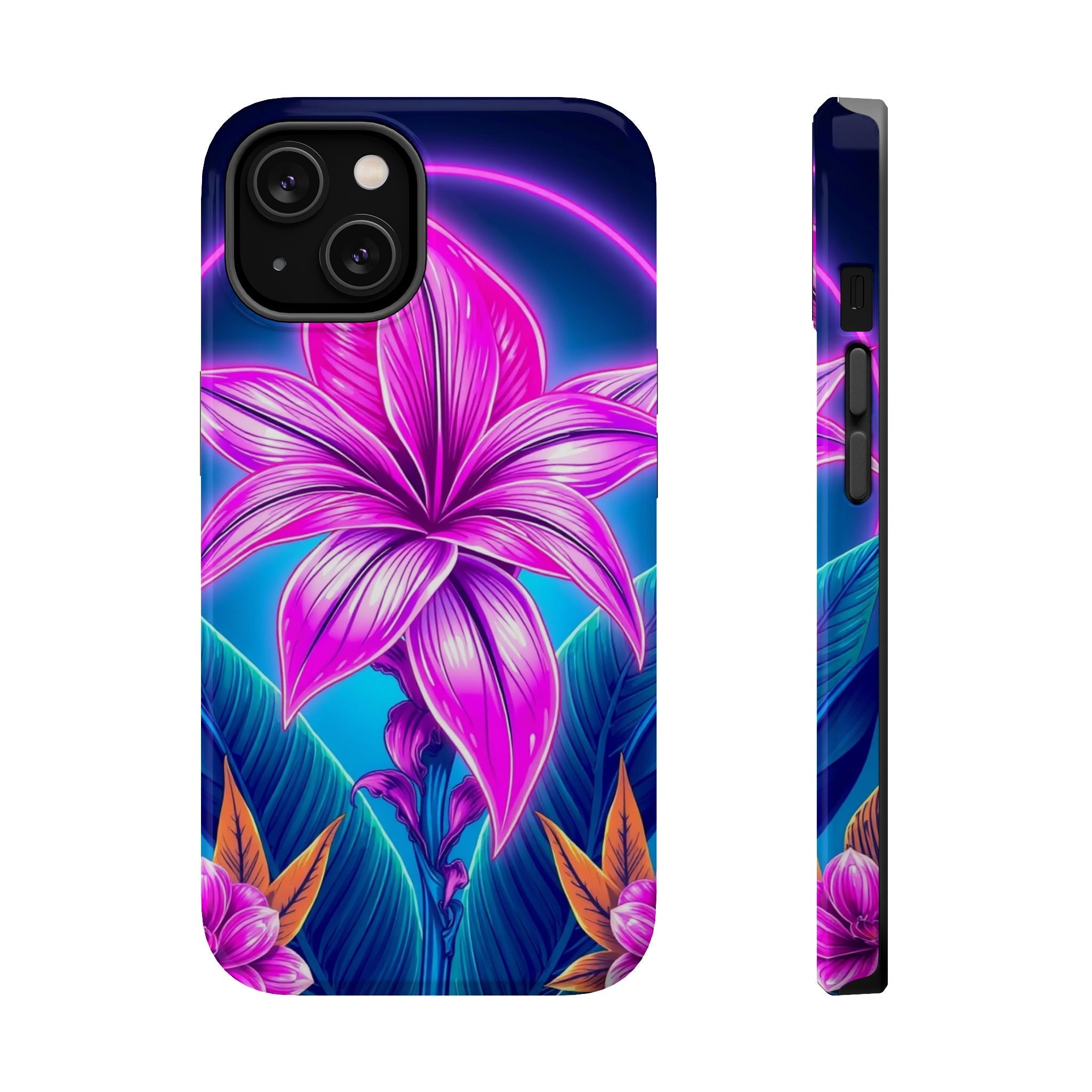 iPhone Tropical Bloom Neon Cyberpunk Slim Everyday Designer Case · iPhone Case