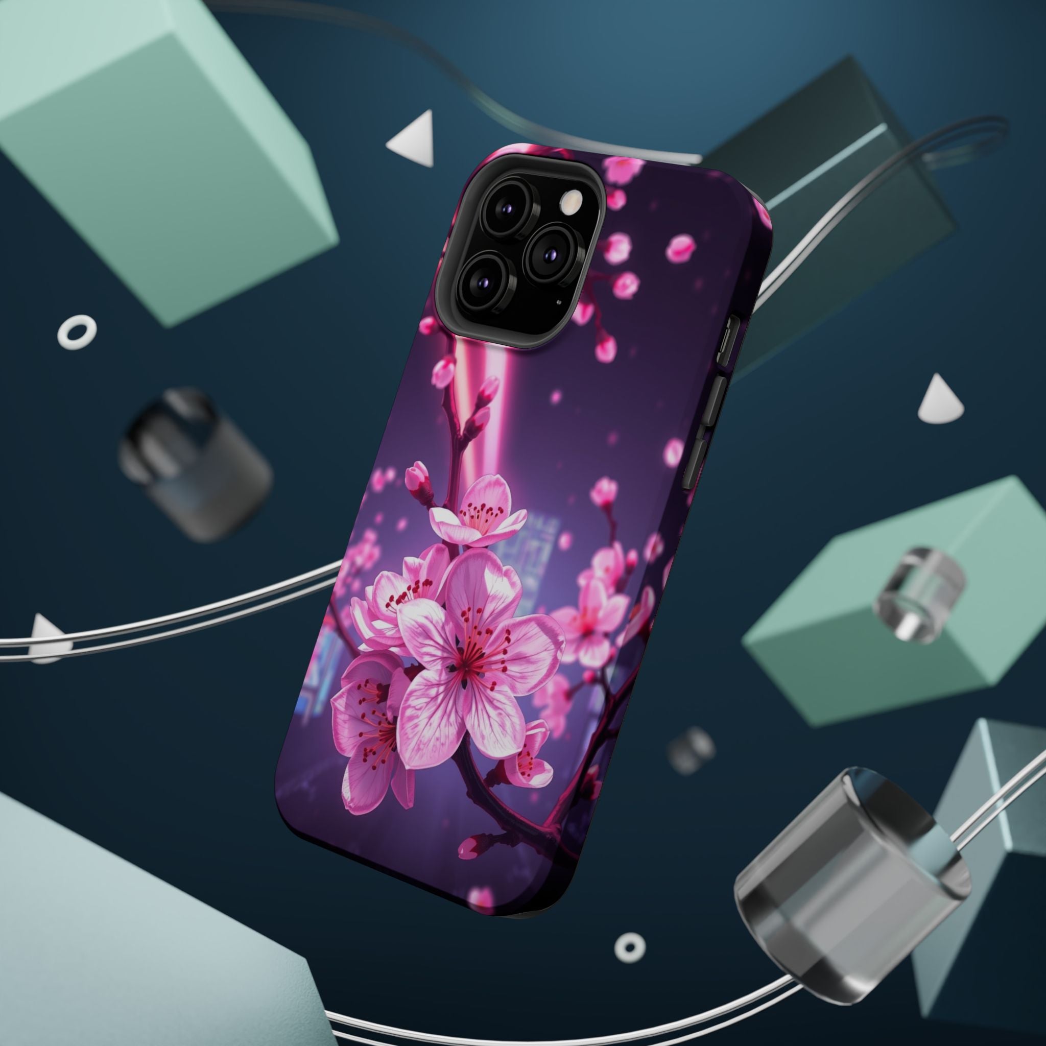 iPhone Cherry Blossom Electric Art Bold Modern Everyday Snap Case · iPhone Case