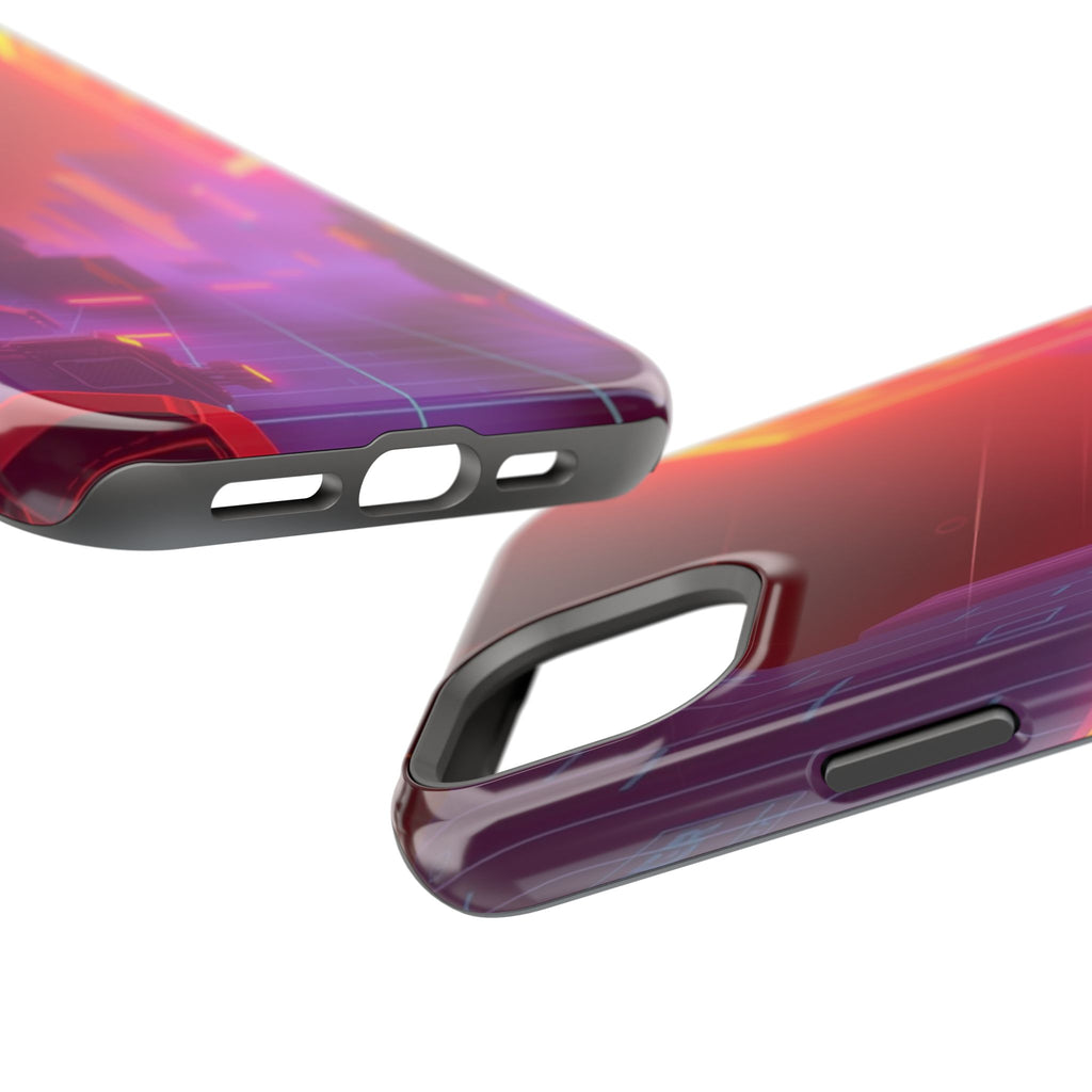 iPhone Dreamy 80s Grid Synthwave Design Slim Everyday Designer Case · iPhone Cas