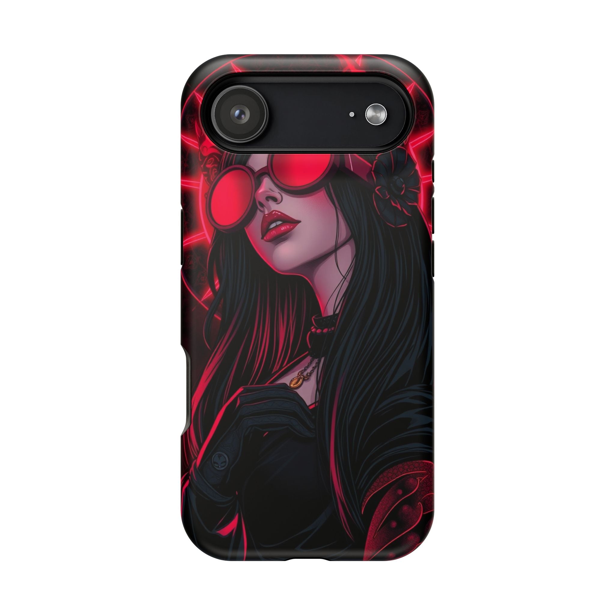 iPhone Black And Crimson Art Nouveau Female Slim Everyday Designer Case · iPhone