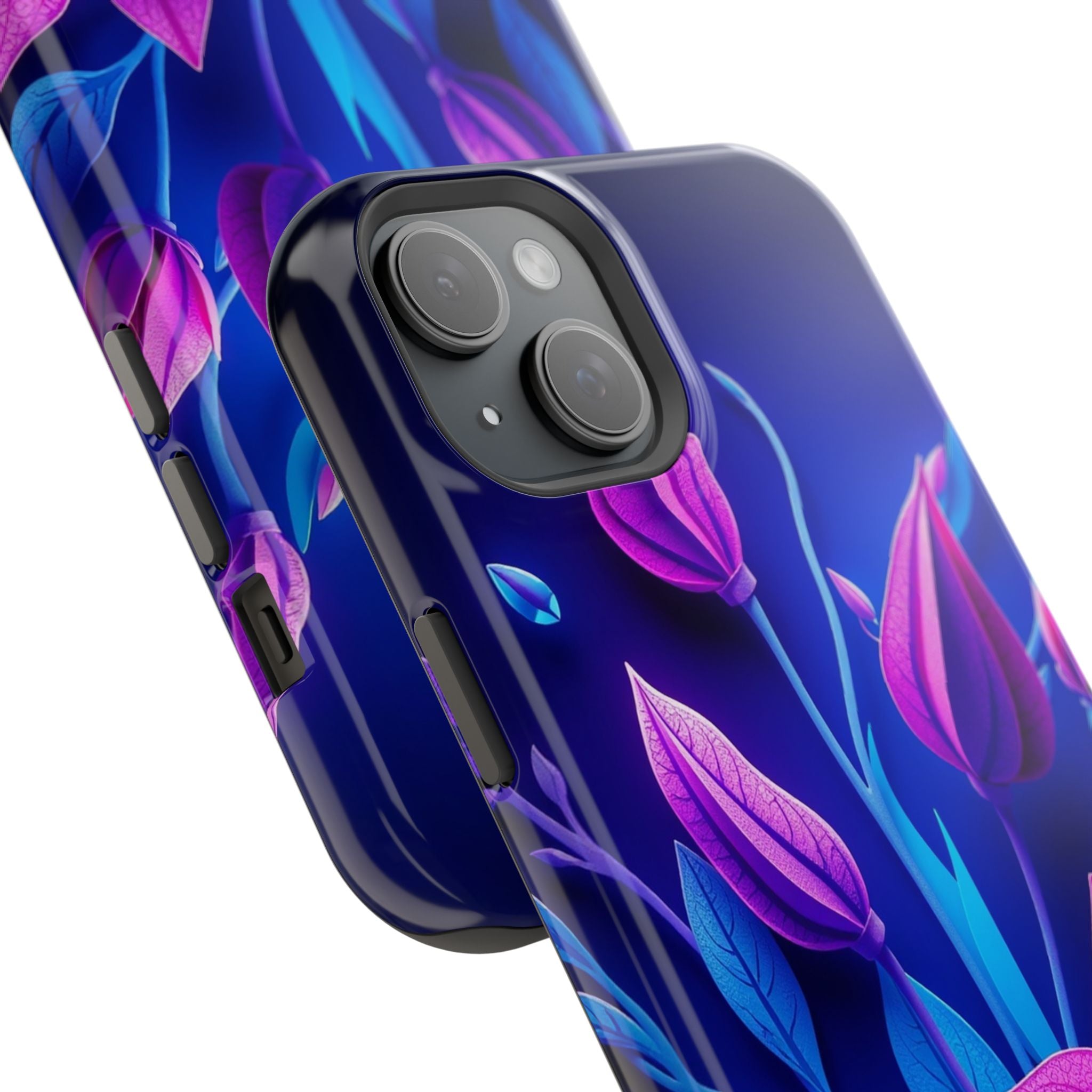 iPhone Neon Floral Paper Cut Art Bold Modern Everyday Snap Case · iPhone Case