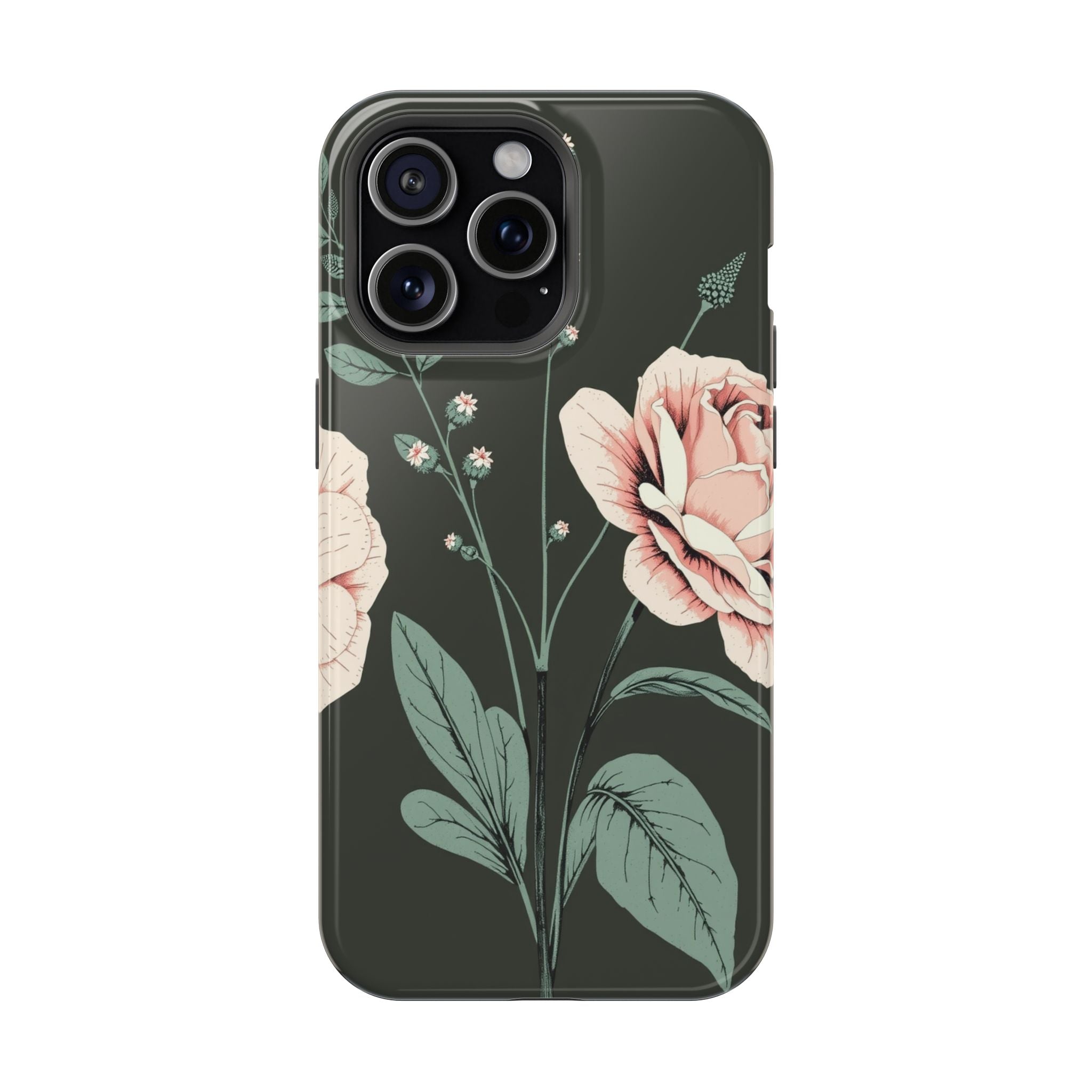 iPhone Mint And Blush Vintage Botanical Print Slim Everyday Designer Case · iPho