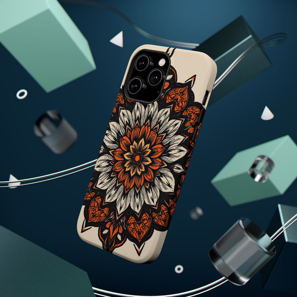 iPhone Burnt Orange And Sand Floral Mandala Slim Snap Cas Carry Case · iPhone Ca