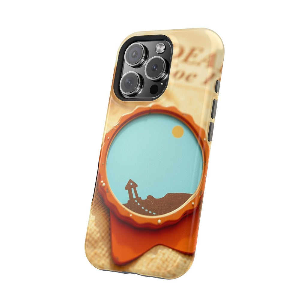 iPhone Burnt Orange And Sand Retro Travel Badge Soft Finish Everyday Case · iPho