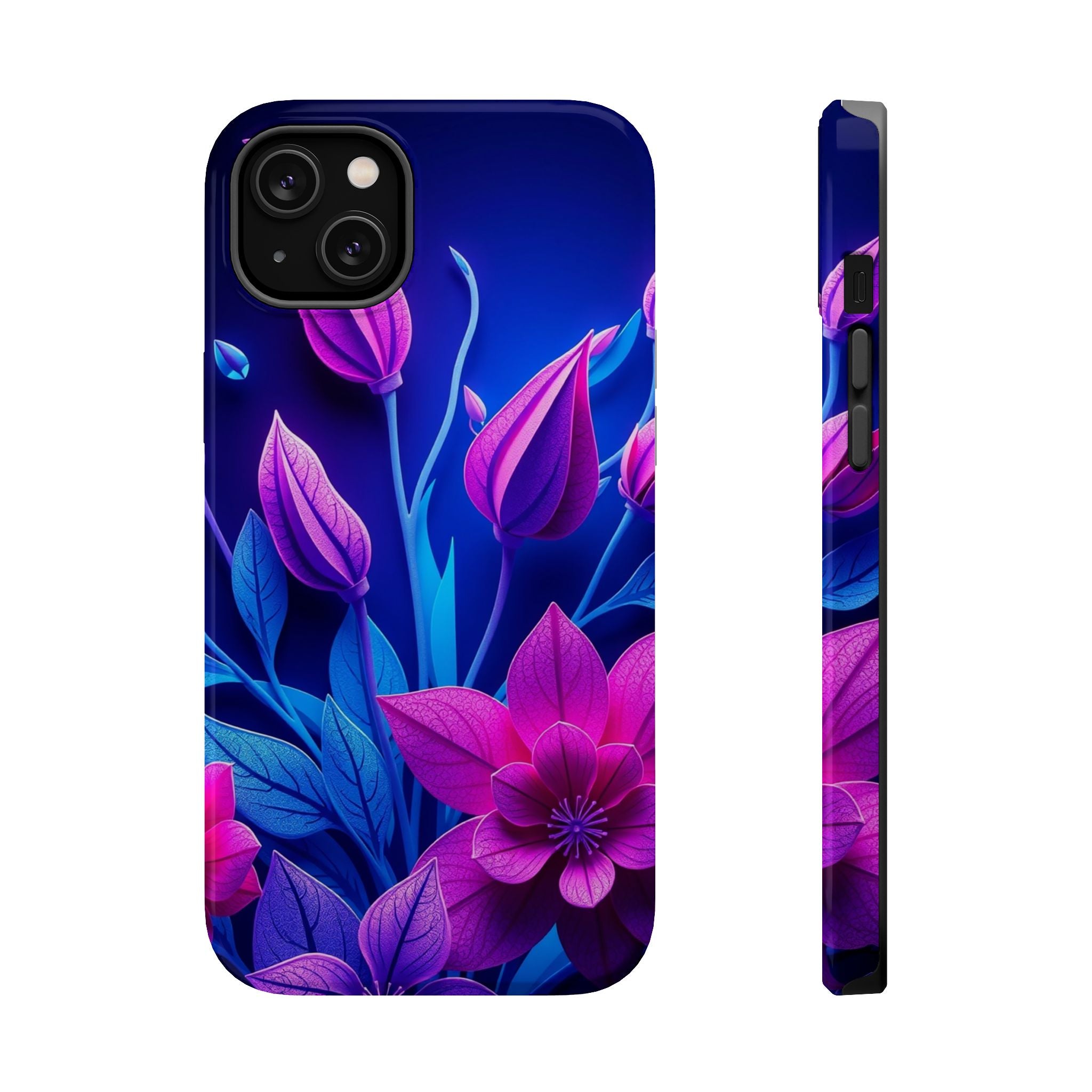 iPhone Neon Floral Paper Cut Art Bold Modern Everyday Snap Case · iPhone Case