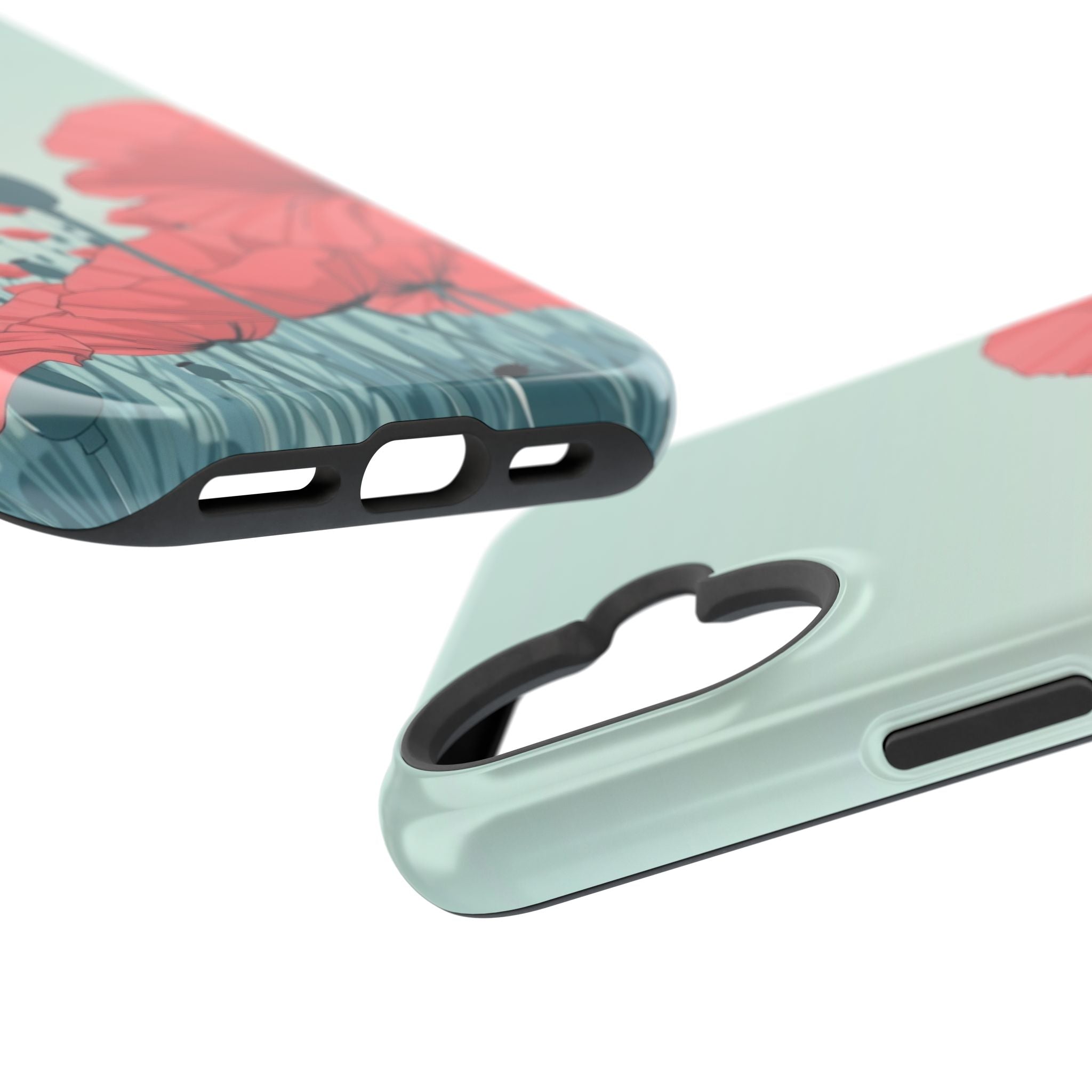 iPhone Mint And Blush Poppy Field Bold Modern Everyday Snap Case · iPhone Case