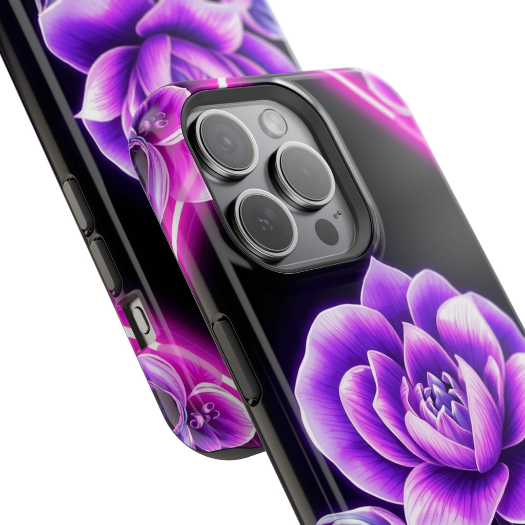 iPhone Floral Ombre Neon Cyberpunk Bold Modern Everyday Snap Case · iPhone Case