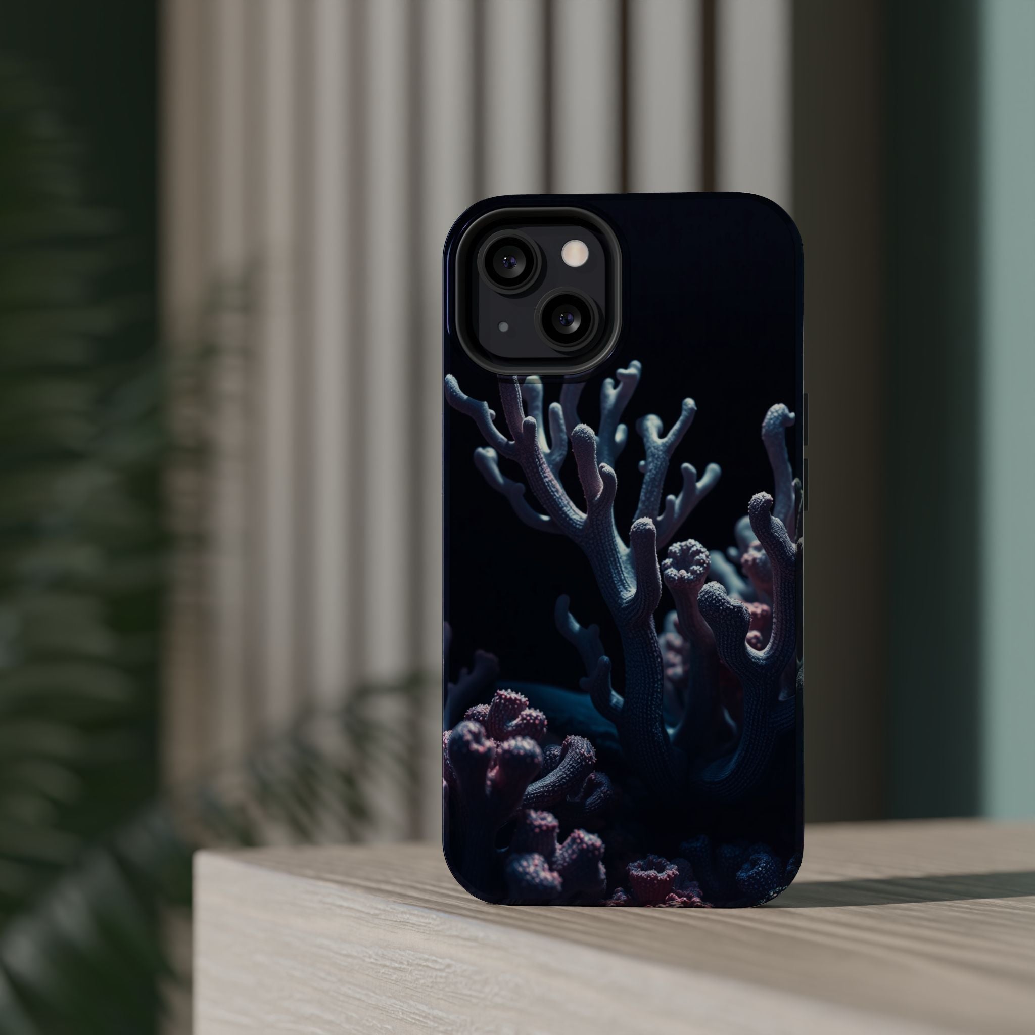 iPhone Midnight Blue And Silver Coral Reef Life Soft iPhone Finish · iPhone Case
