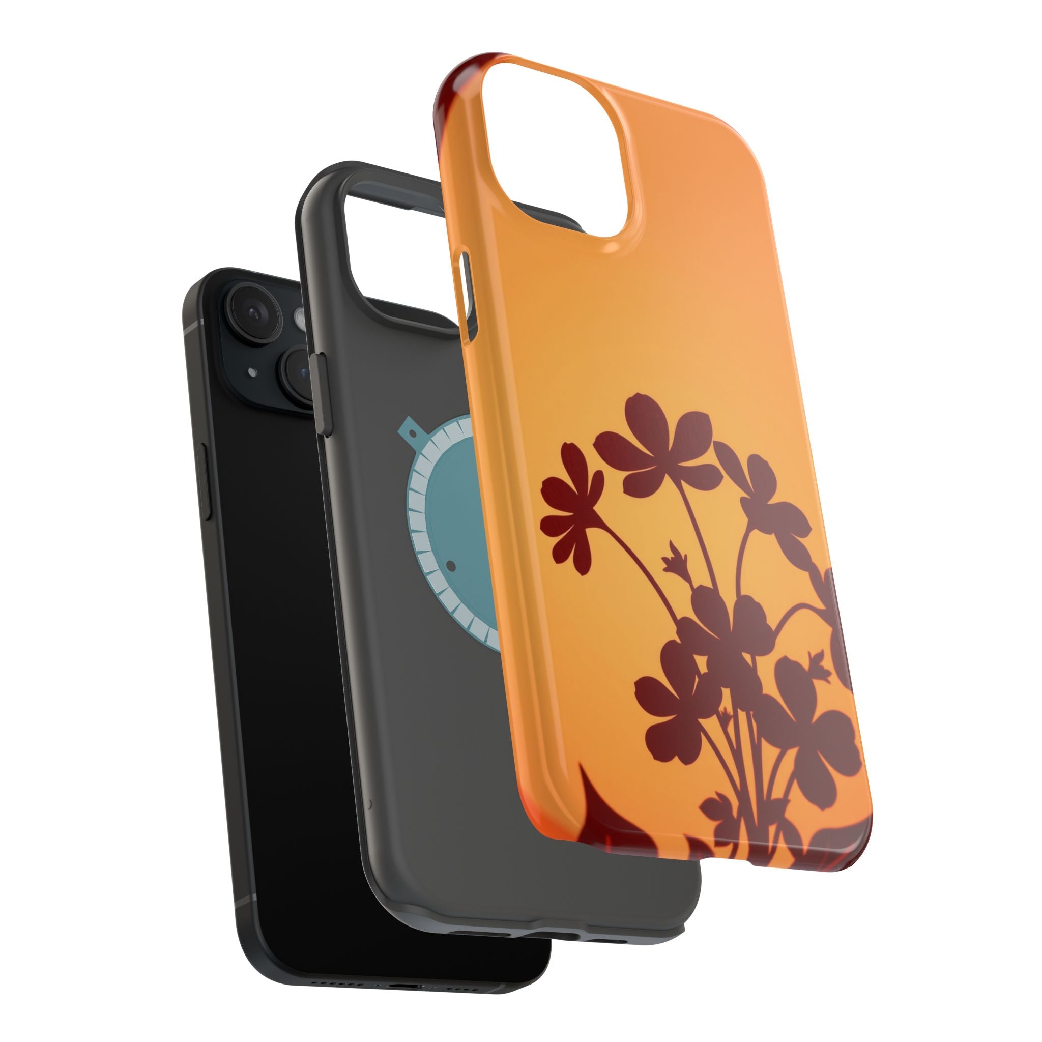 iPhone Floral Silhouette Electric Art Slim Everyday Designer Case · iPhone Case