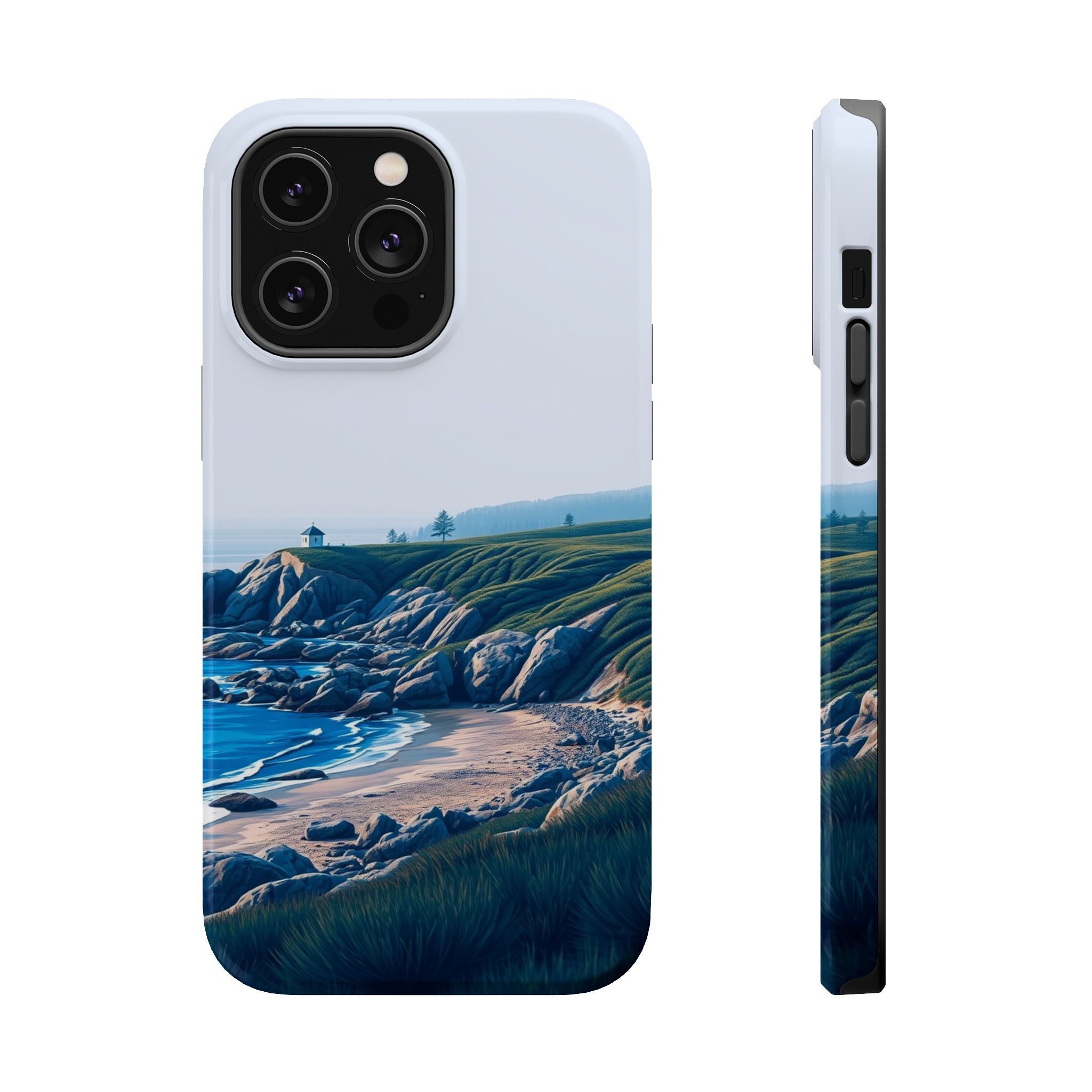 iPhone Midnight Blue And Silver Pebble Beach Soft iPhone 20 Finish · iPhone Case