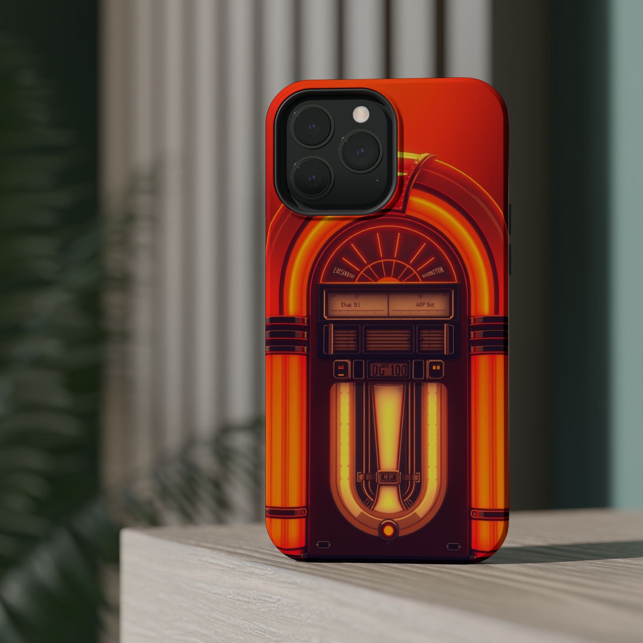 iPhone Jukebox Glow Neon Cyberpunk Bold Modern Everyday Snap Case · iPhone Case