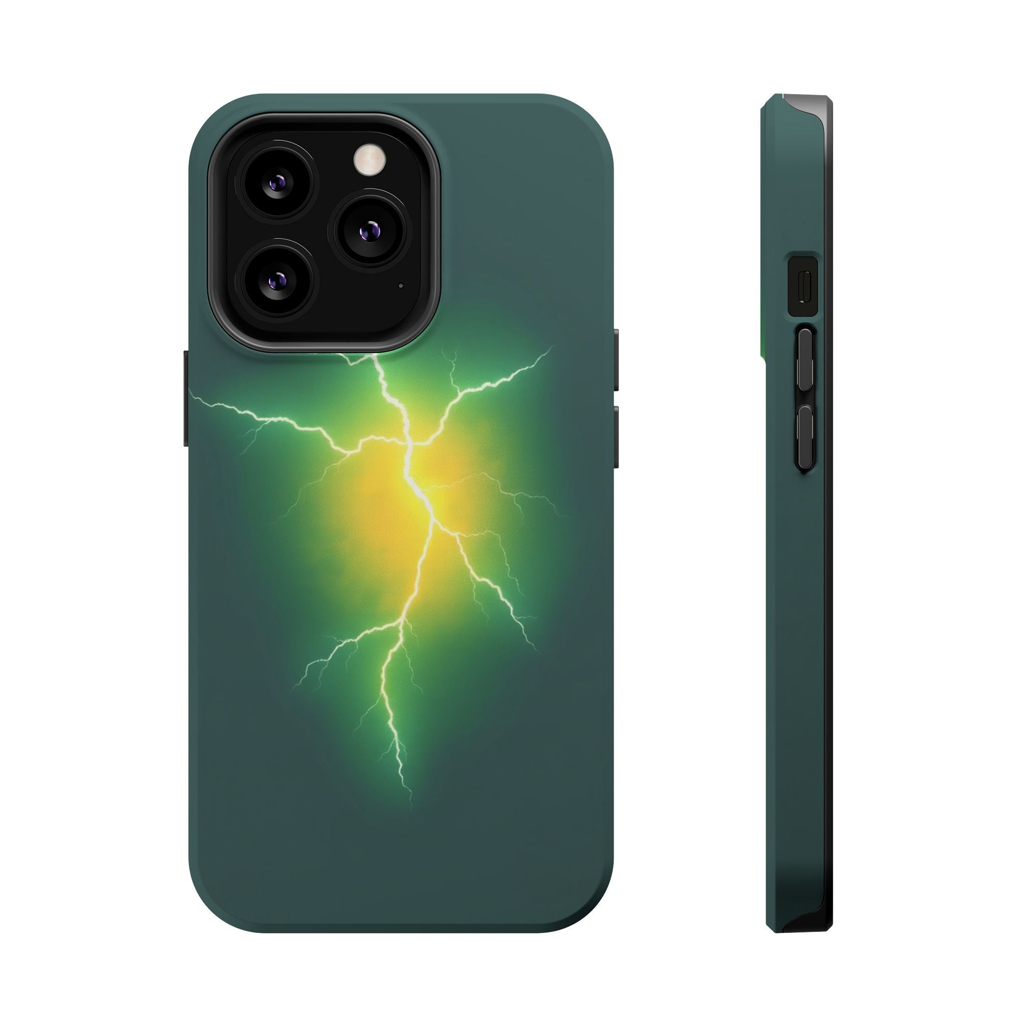 iPhone Emerald Green And Gold Prairie Lightning Soft iPhone Finish · iPhone Case