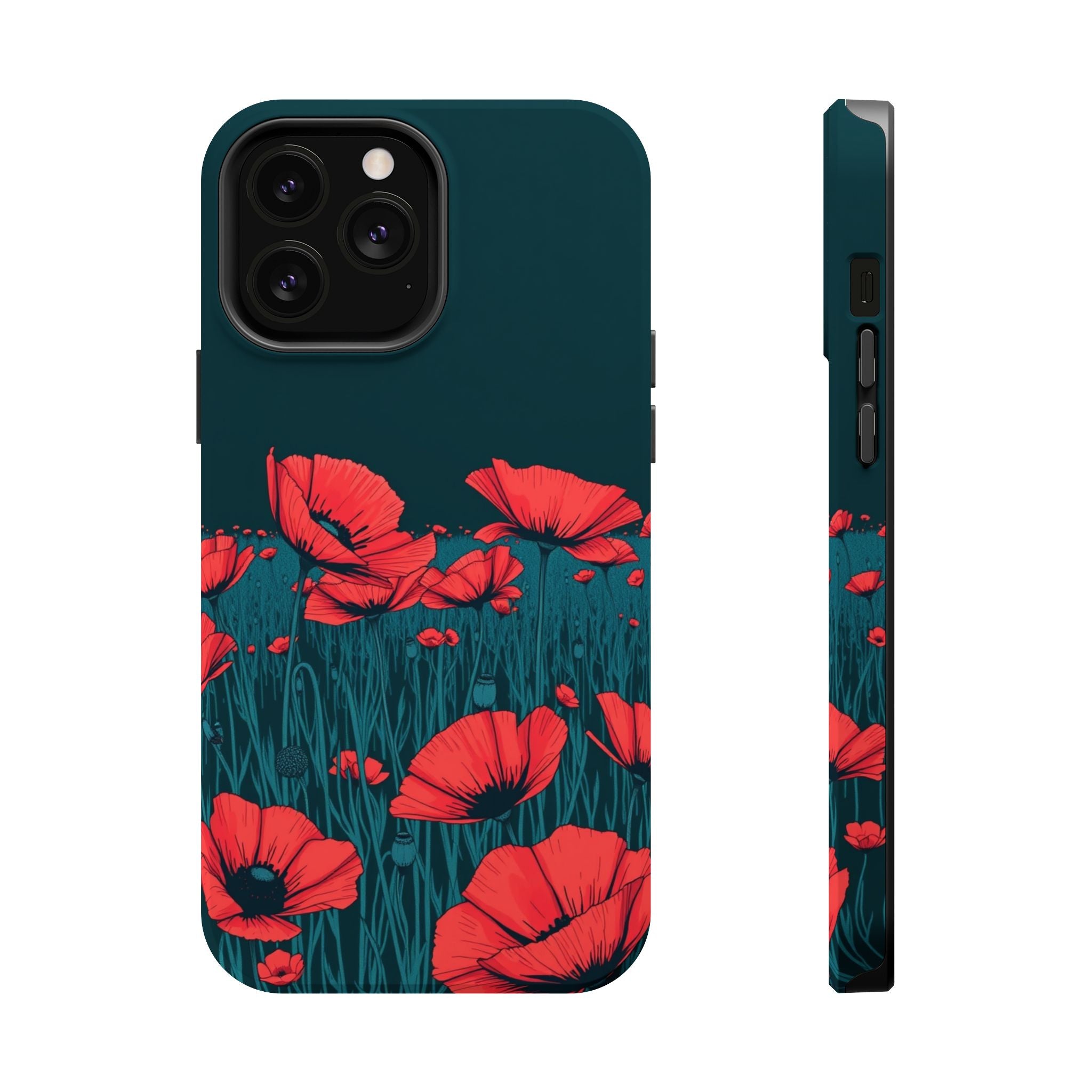 iPhone Poppy Field Dark Gothic Ink Clean Minimal Snap Cas Slim Snap Case · iPhon