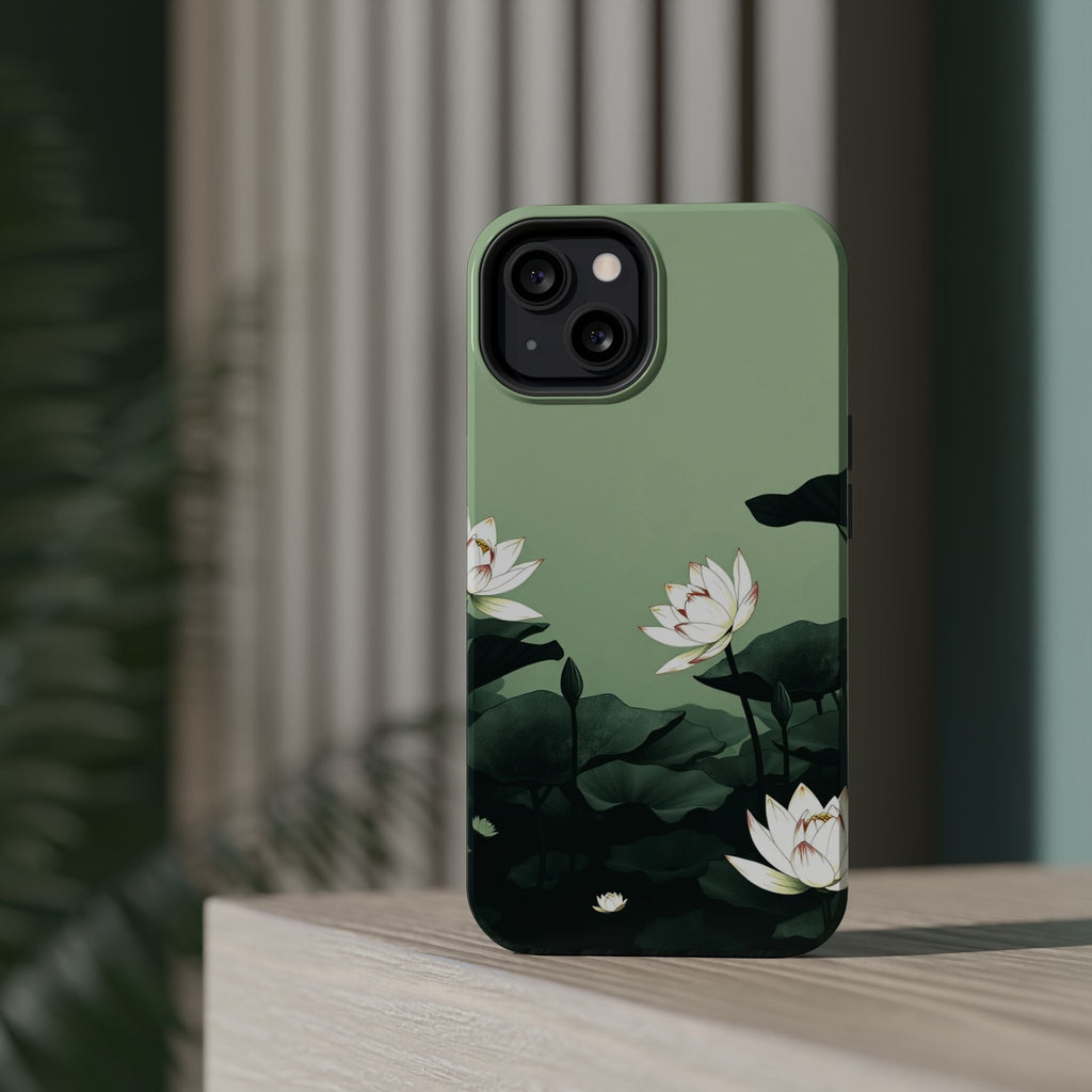 iPhone Sage And Ivory Lotus Pond Bold Modern Everyday Snap Case · iPhone Case