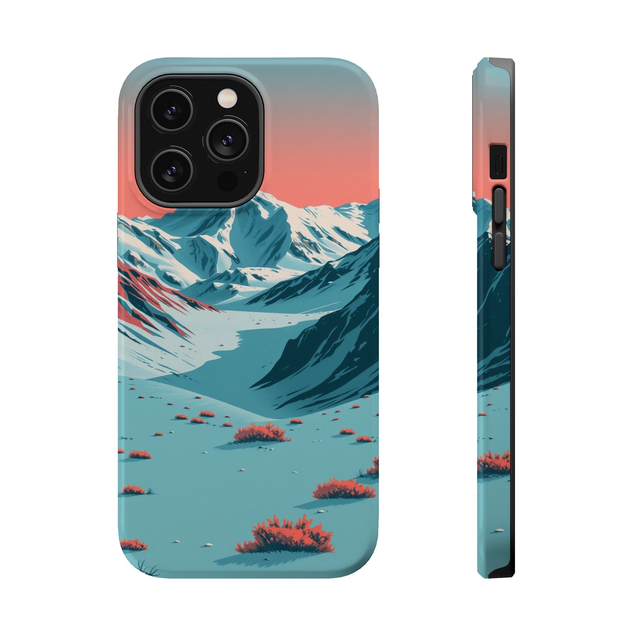 iPhone Teal And Coral Arctic Tundra Slim Everyday Designer Case · iPhone Case