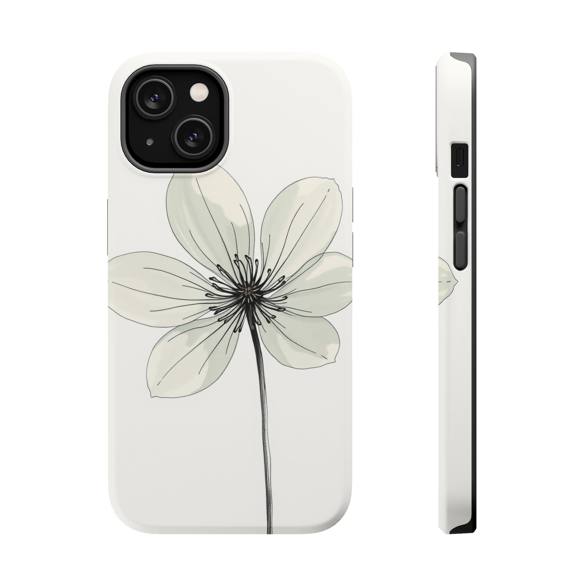 iPhone Sage And Ivory Floral Ink Wash Slim Everyday Designer Case · iPhone Case