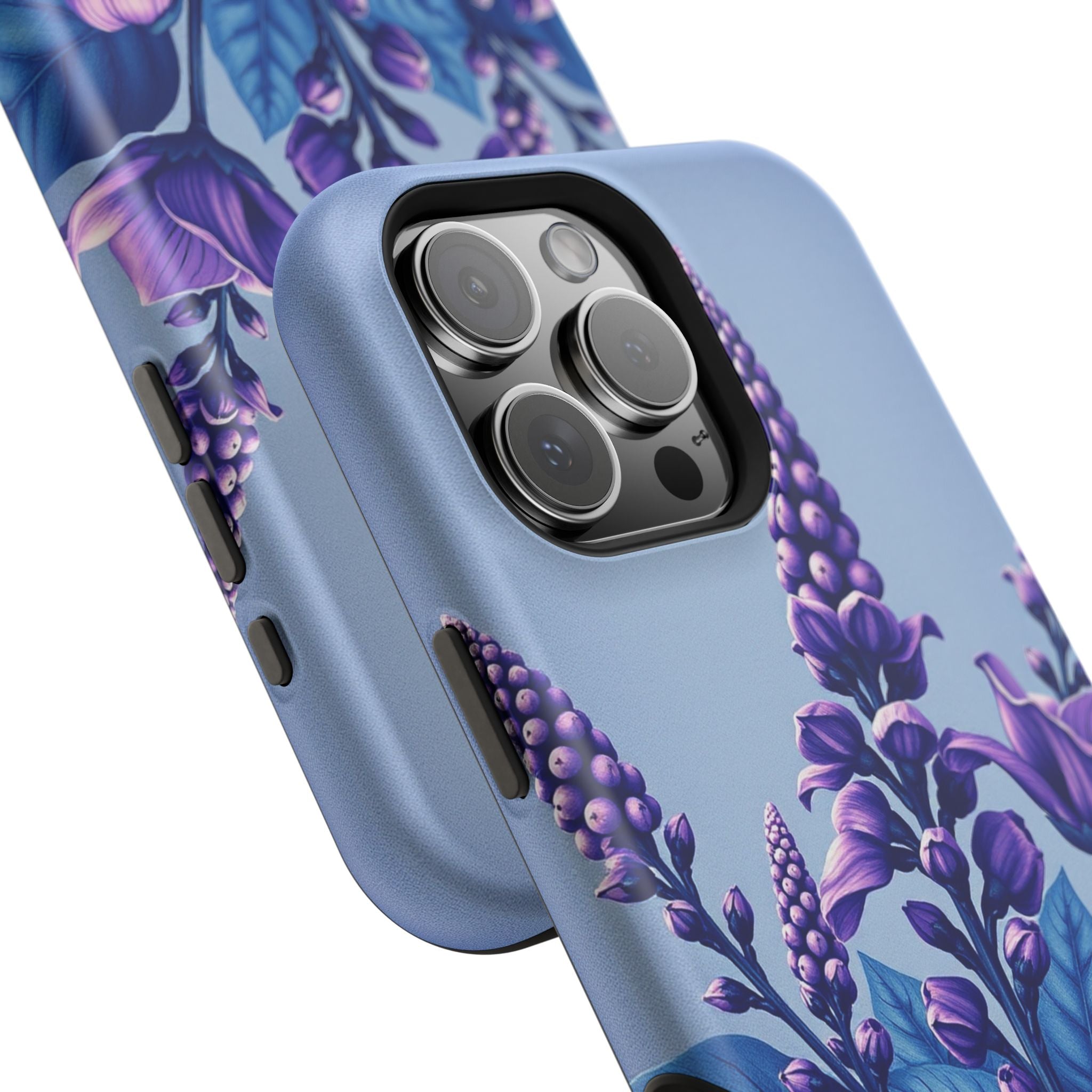 iPhone Indigo And Violet Botanical Illustration Soft iPhone Finish · iPhone Case