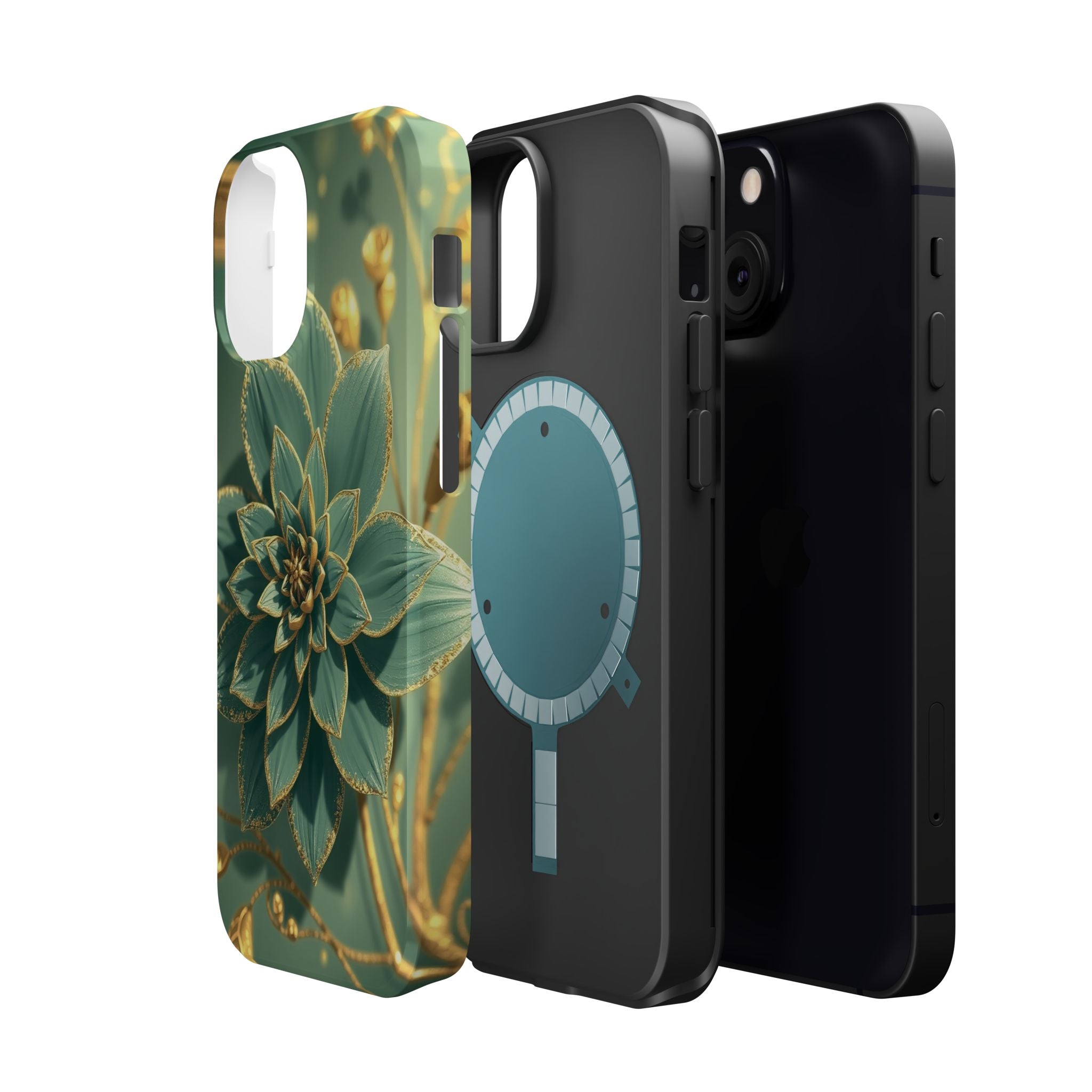 iPhone Floral Gold Foil Pixel Art -Bit Slim Everyday Designer Case · iPhone Case