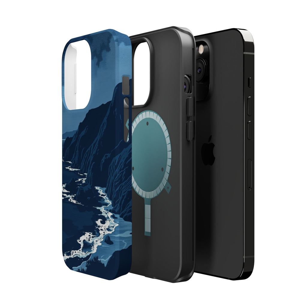 iPhone Midnight Blue And Silver Hibiscus Coast Carry Case Slim Snap Case · iPhon