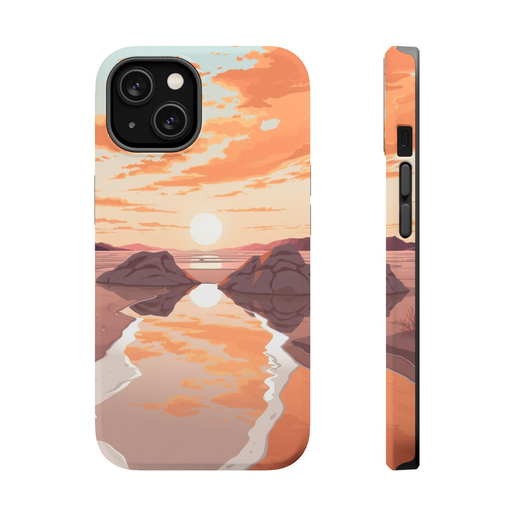 iPhone Sunset Amber And Peach Salt Flat Mirror Soft iPhone Finish · iPhone Case