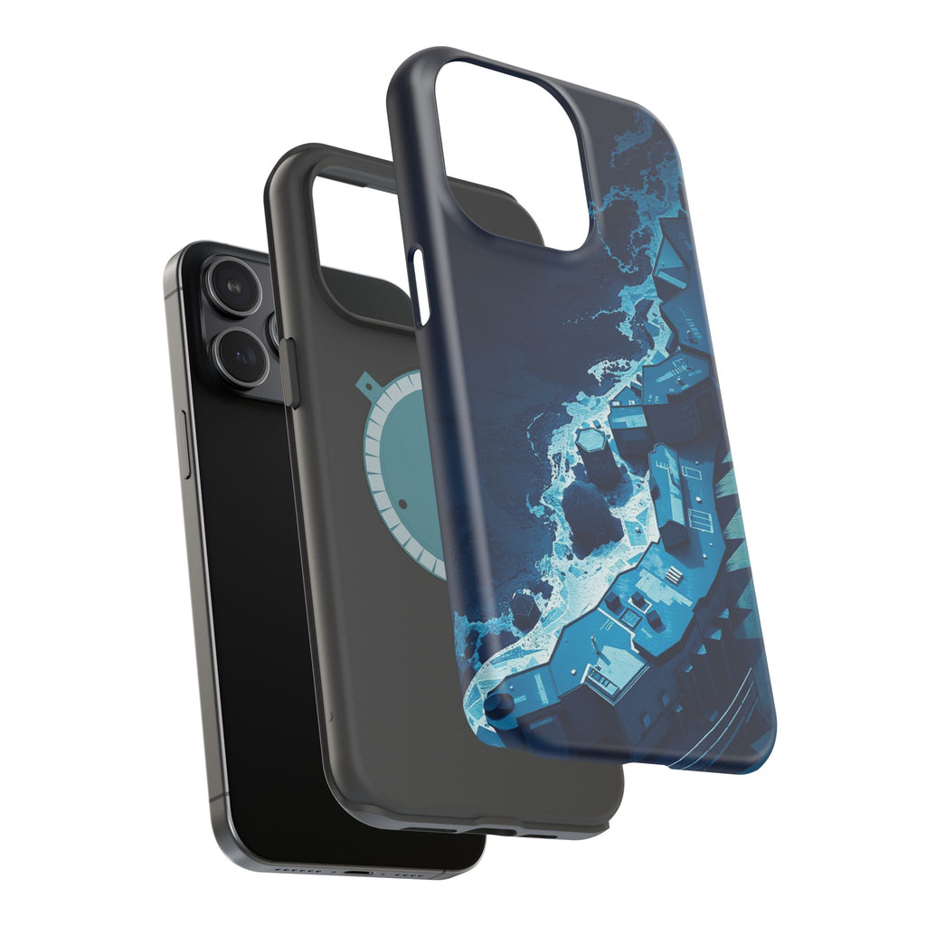 iPhone Midnight Blue And Silver Shoreline Aerial Clean iPhone Minimal · iPhone C