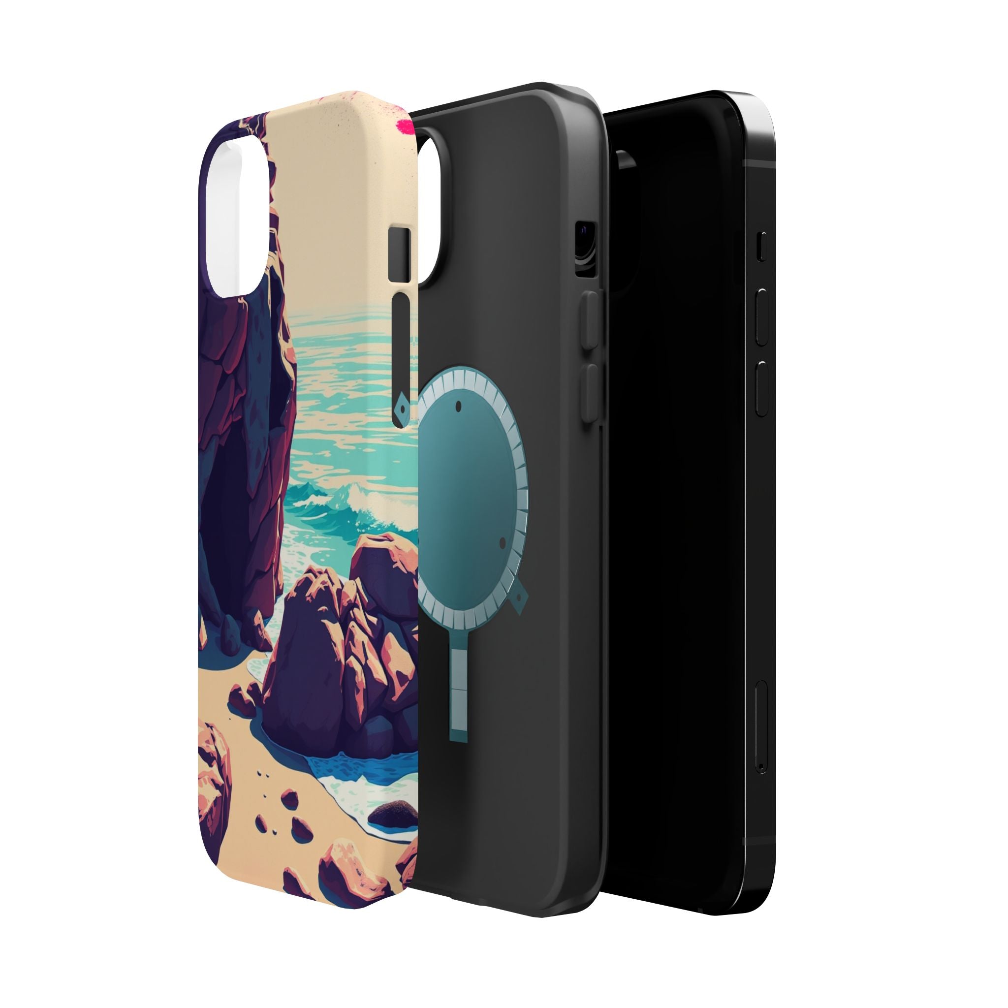 iPhone Cyan And Magenta Pebble Beach Slim Everyday Designer Case · iPhone Case