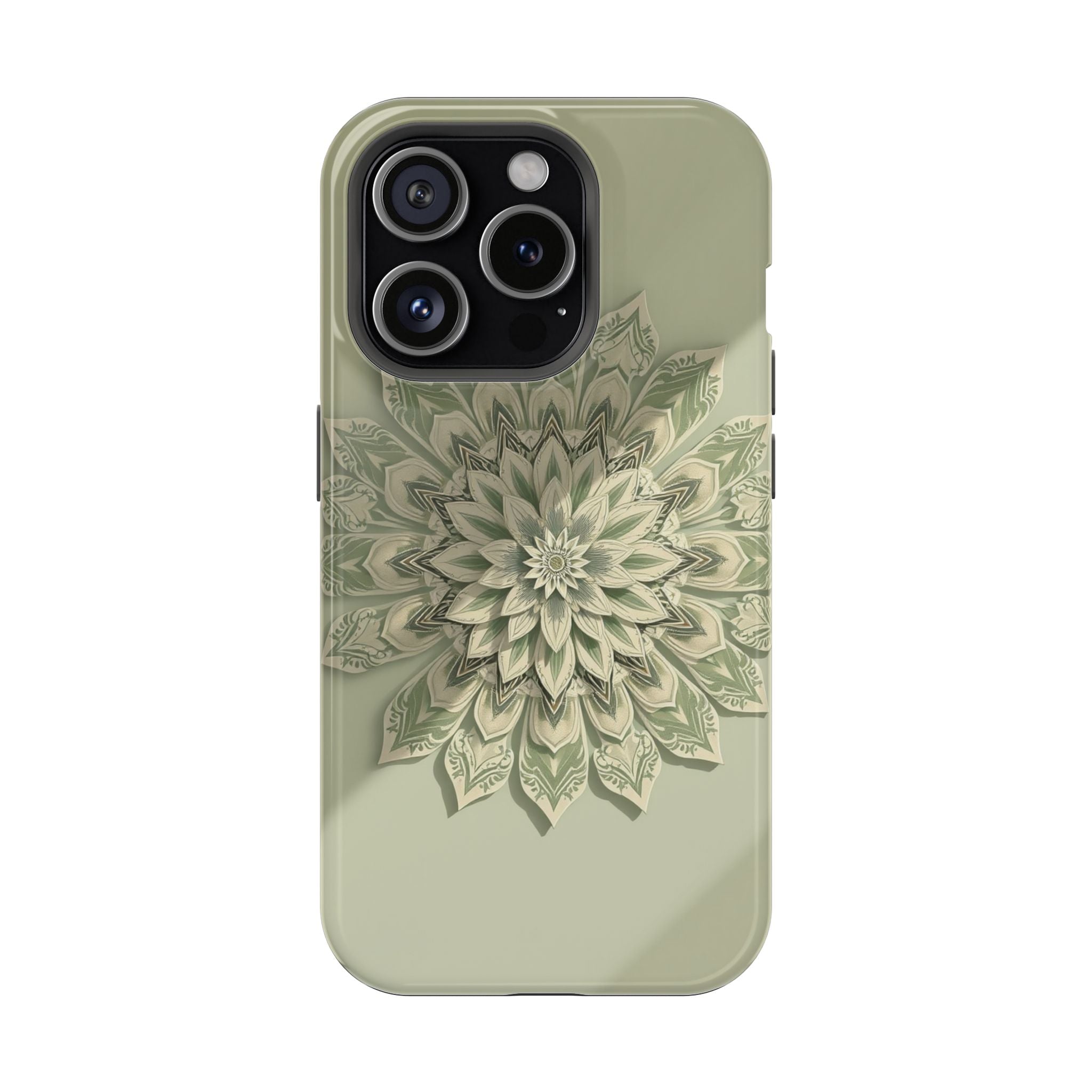 iPhone Sage And Ivory Floral Mandala Slim Everyday Designer Case · iPhone Case