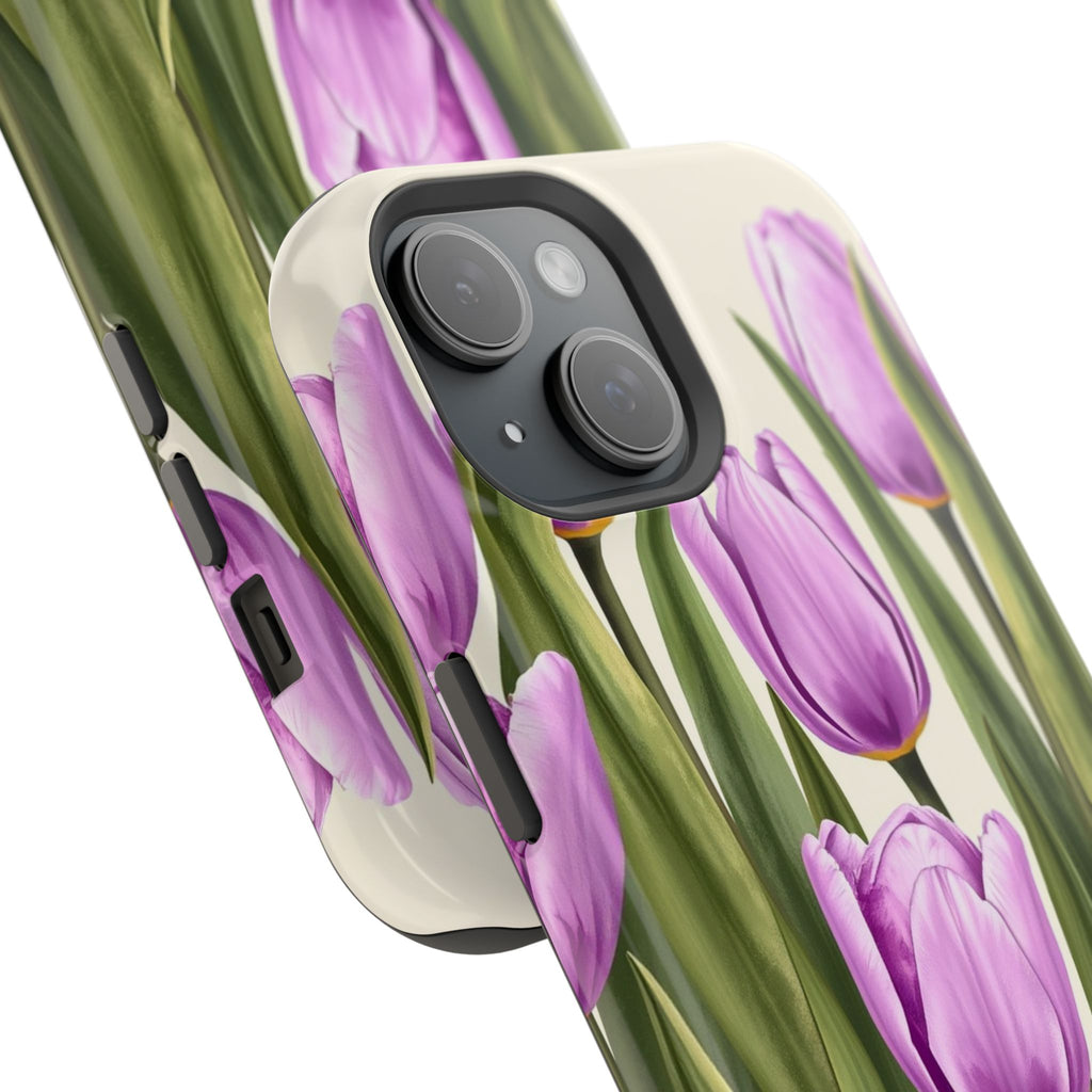 iPhone Tulip Row Electric Art 14 Bold Modern Everyday Snap Case · iPhone Case