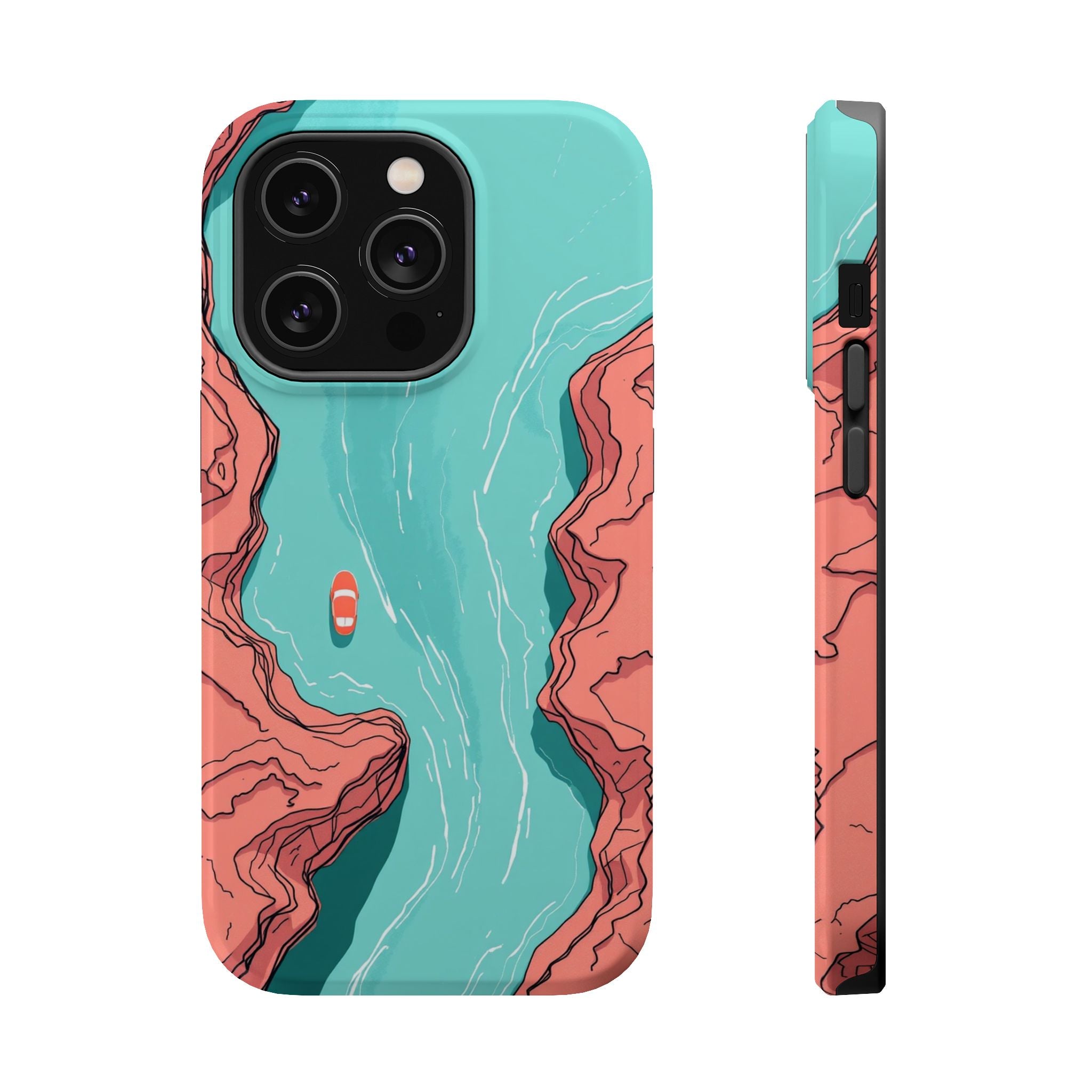 iPhone Teal And Coral River Delta Aerial Slim Everyday iPhone Designer · iPhone