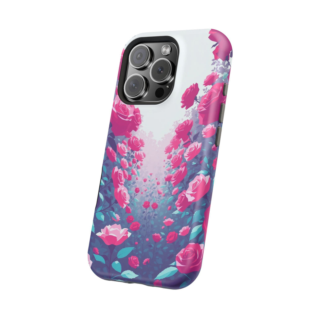 iPhone Cyan And Magenta Rose Garden Slim Everyday Designer Case · iPhone Case
