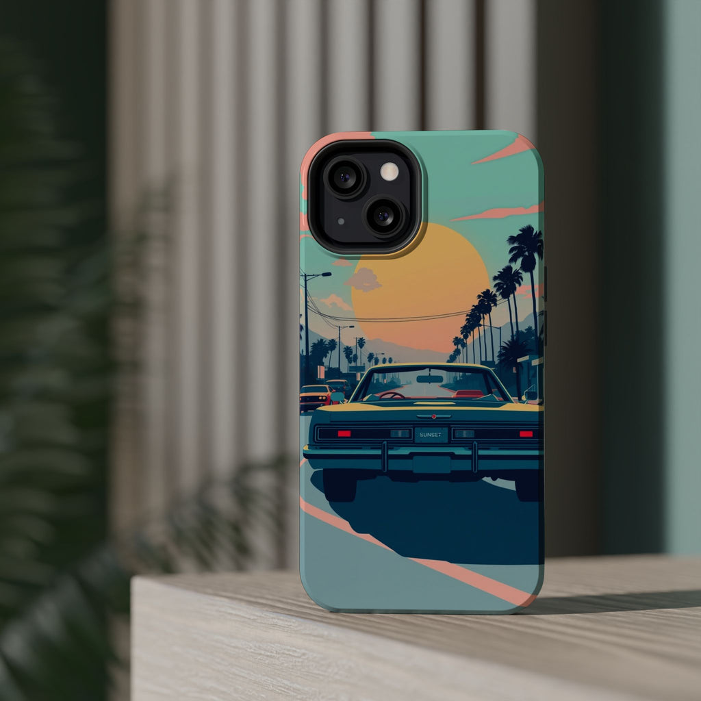 iPhone Sunset Drive 80s Pop Art Bold Slim Everyday Designer Case · iPhone Case