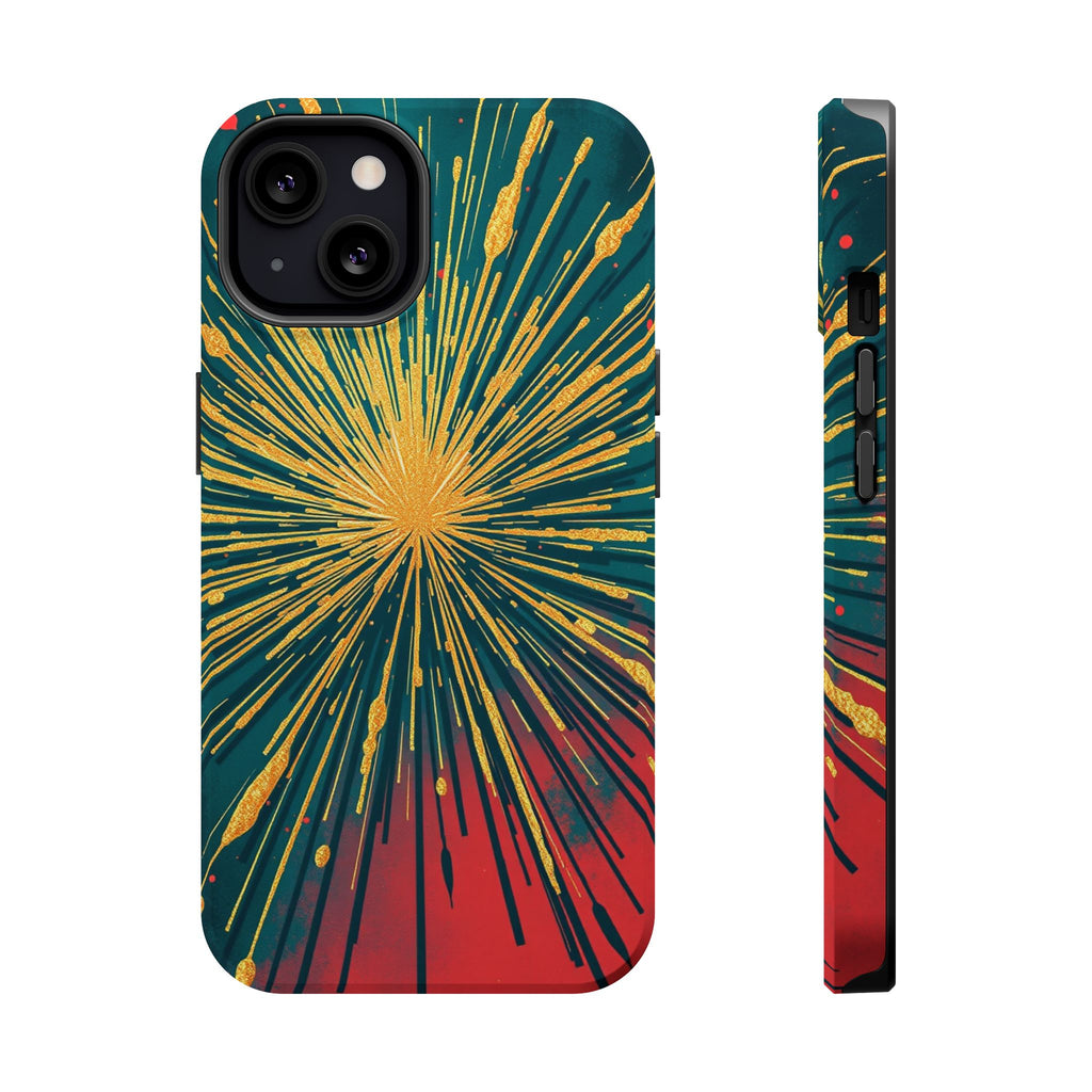 iPhone Gold Foil Burst Dark Gothic Ink Slim Everyday Designer Case · iPhone Case