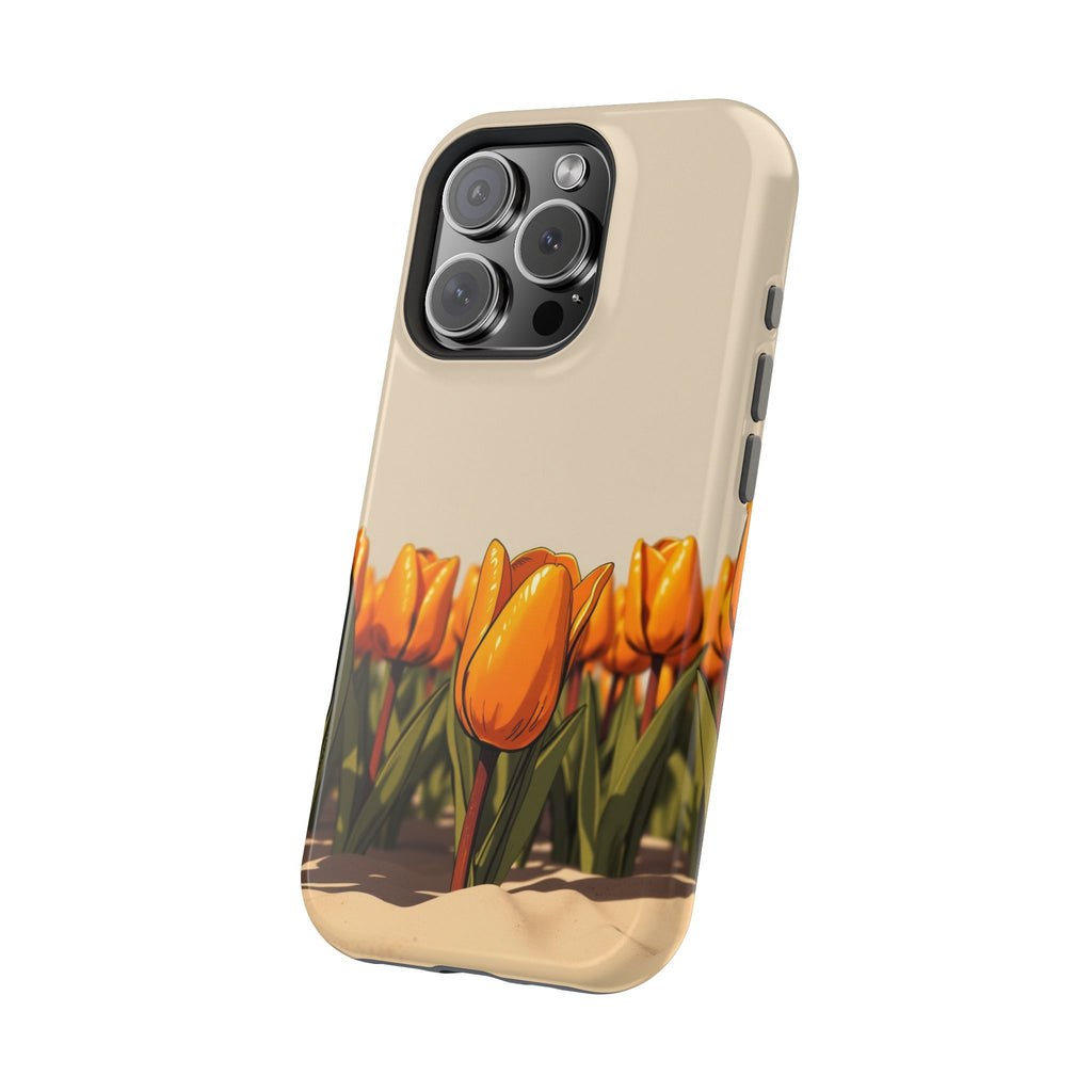 iPhone Burnt Orange And Sand Tulip Row Slim Everyday Designer Case · iPhone Case