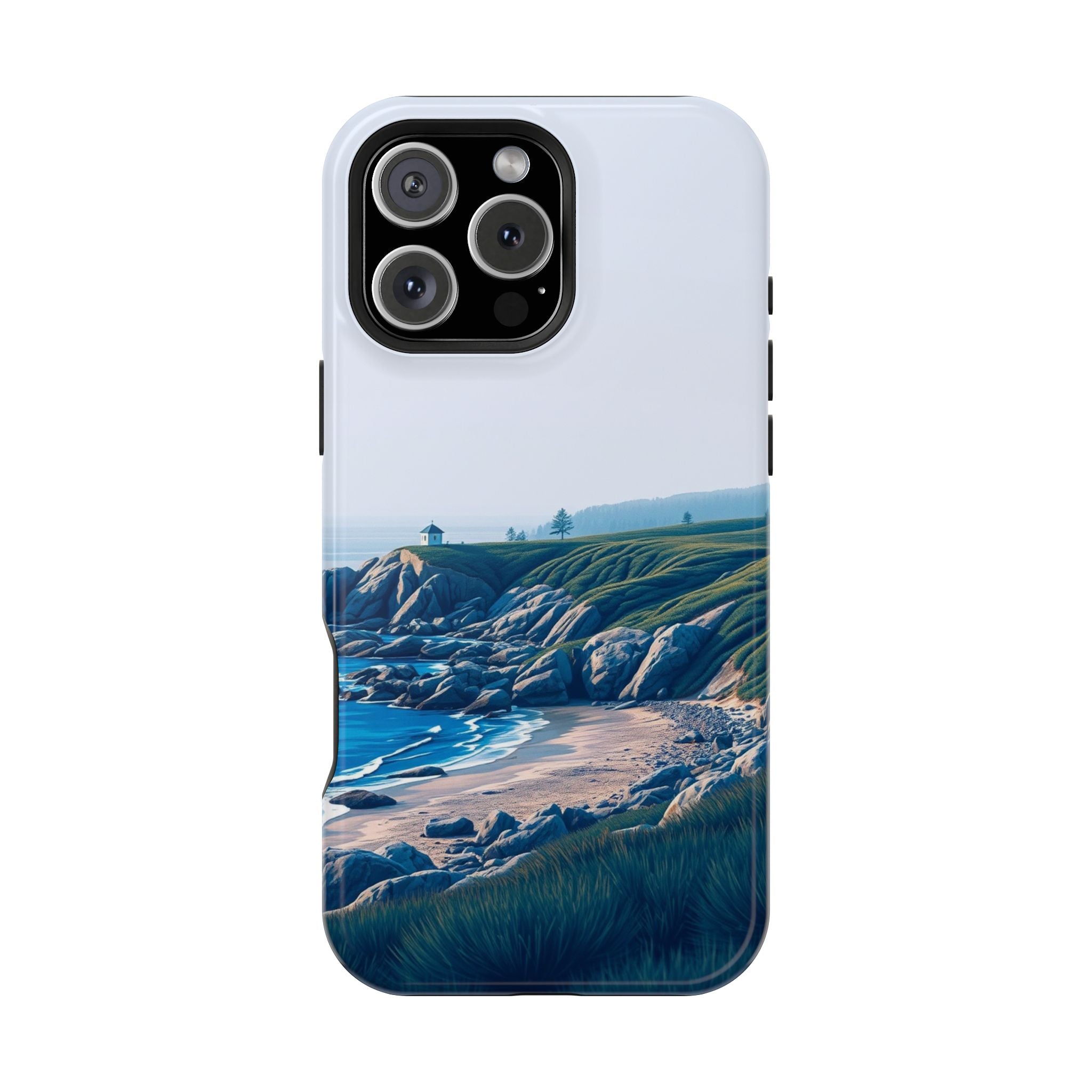 iPhone Midnight Blue And Silver Pebble Beach Soft iPhone 20 Finish · iPhone Case