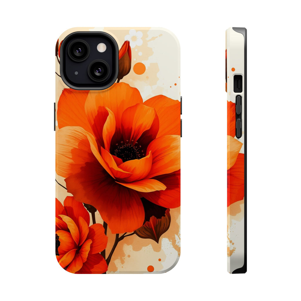 iPhone Burnt Orange And Sand Floral Ink Wash Slim iPhone Everyday · iPhone Case