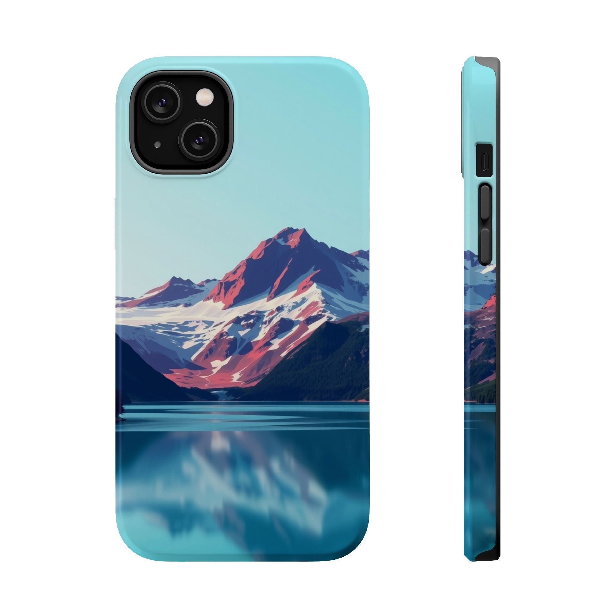 iPhone Cyan And Magenta Glacier Lake Slim Everyday Designer Case · iPhone Case