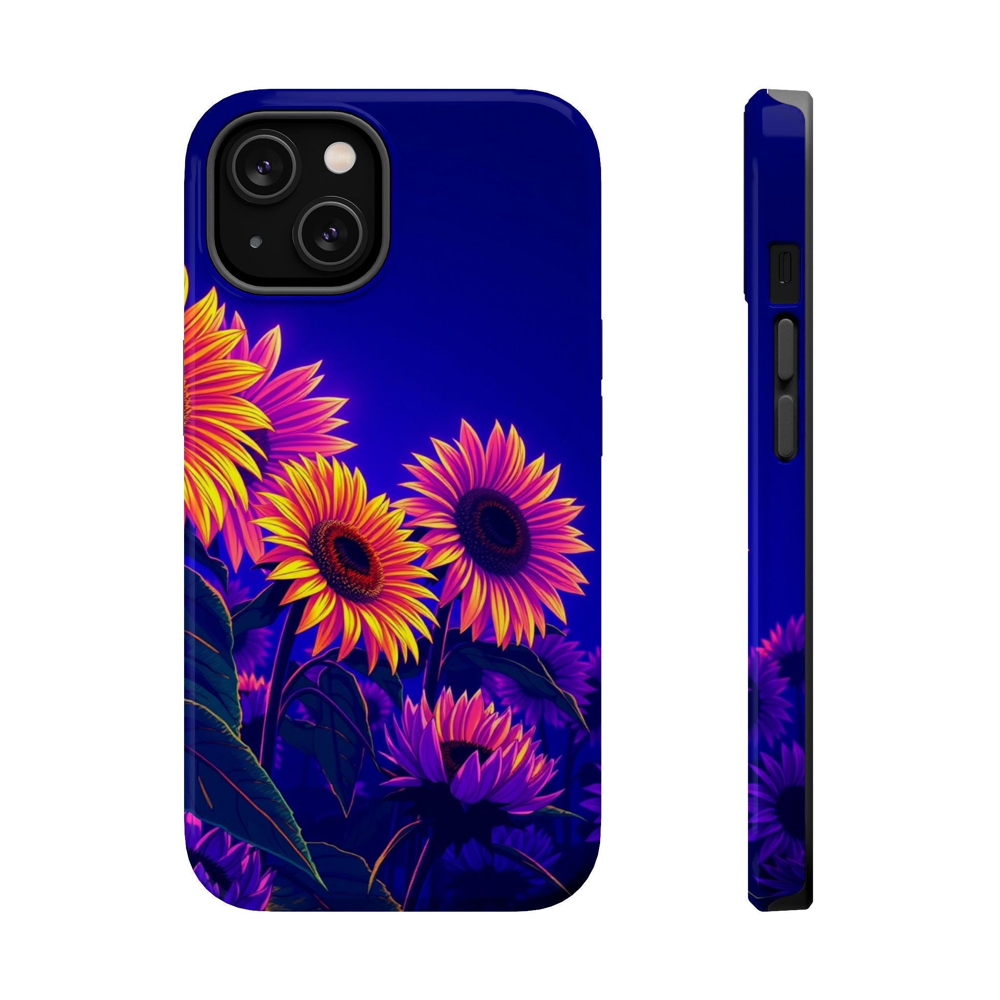 iPhone Indigo And Violet Sunflower Pop Slim Everyday Designer Case · iPhone Case