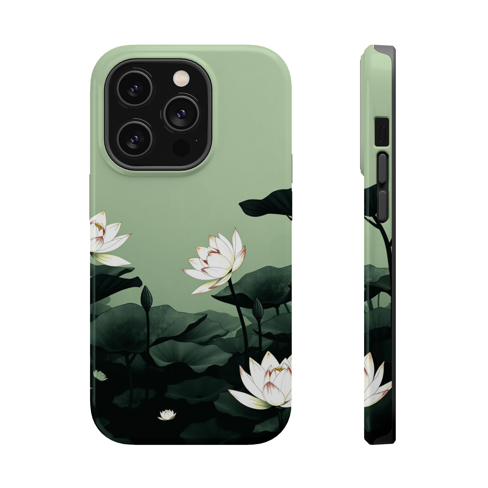 iPhone Sage And Ivory Lotus Pond Bold Modern Everyday Snap Case · iPhone Case