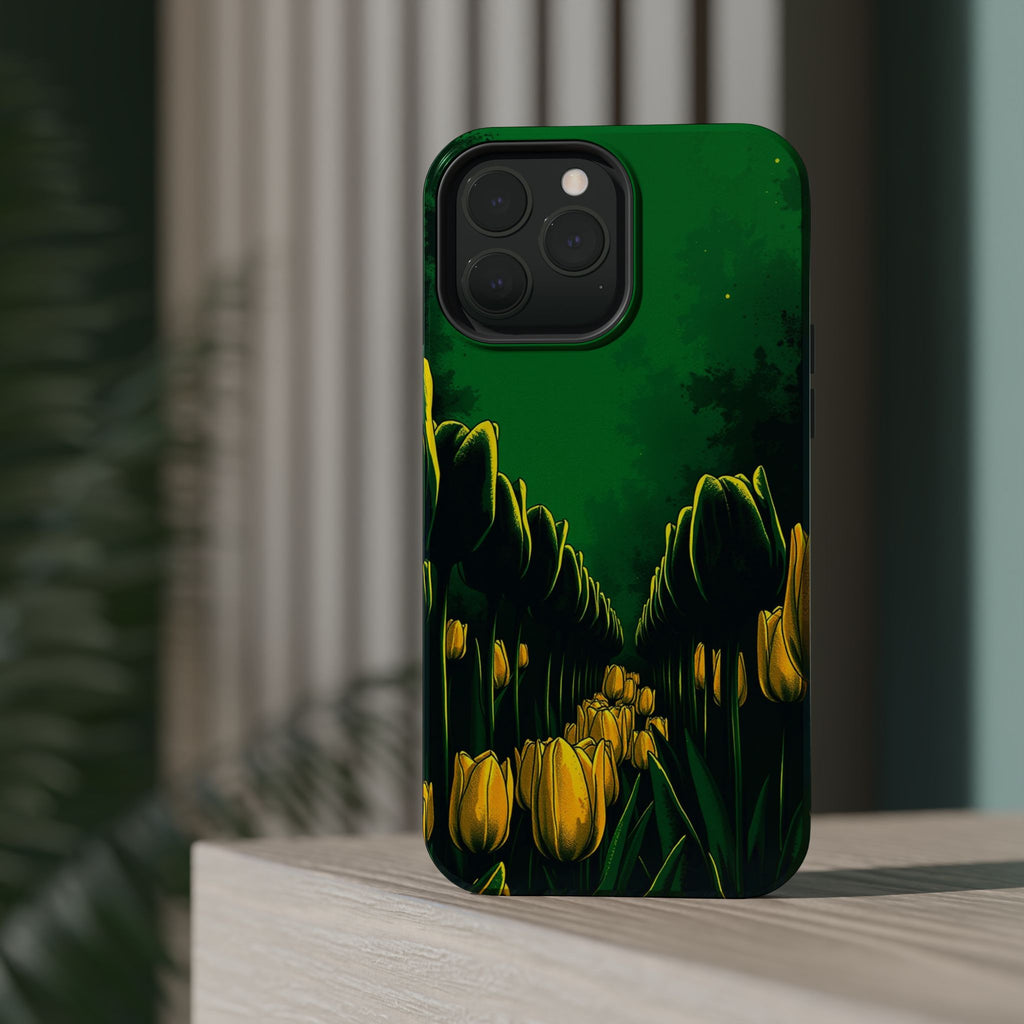 iPhone Tulip Row Emerald Green And Gold Slim Snap Case · iPhone Case