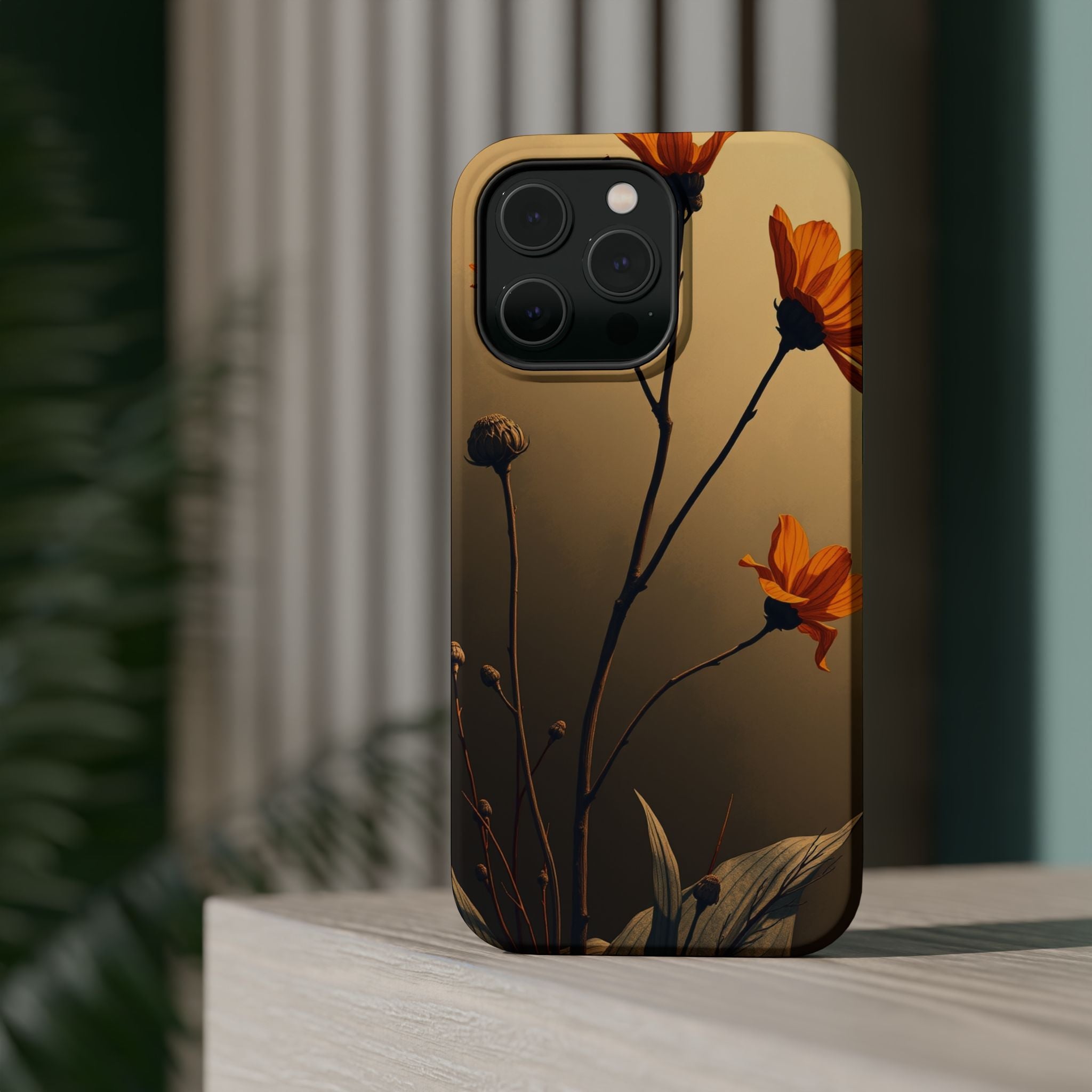 iPhone Burnt Orange And Sand Botanical Illustration Gal Slim Snap Case · iPhone
